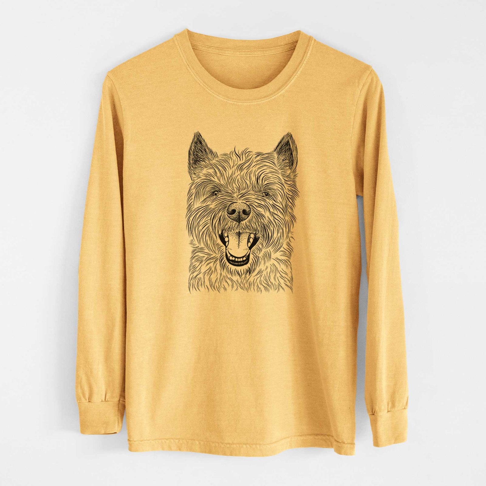 Bare Jeff the Cairn Terrier - Heavyweight 100% Cotton Long Sleeve