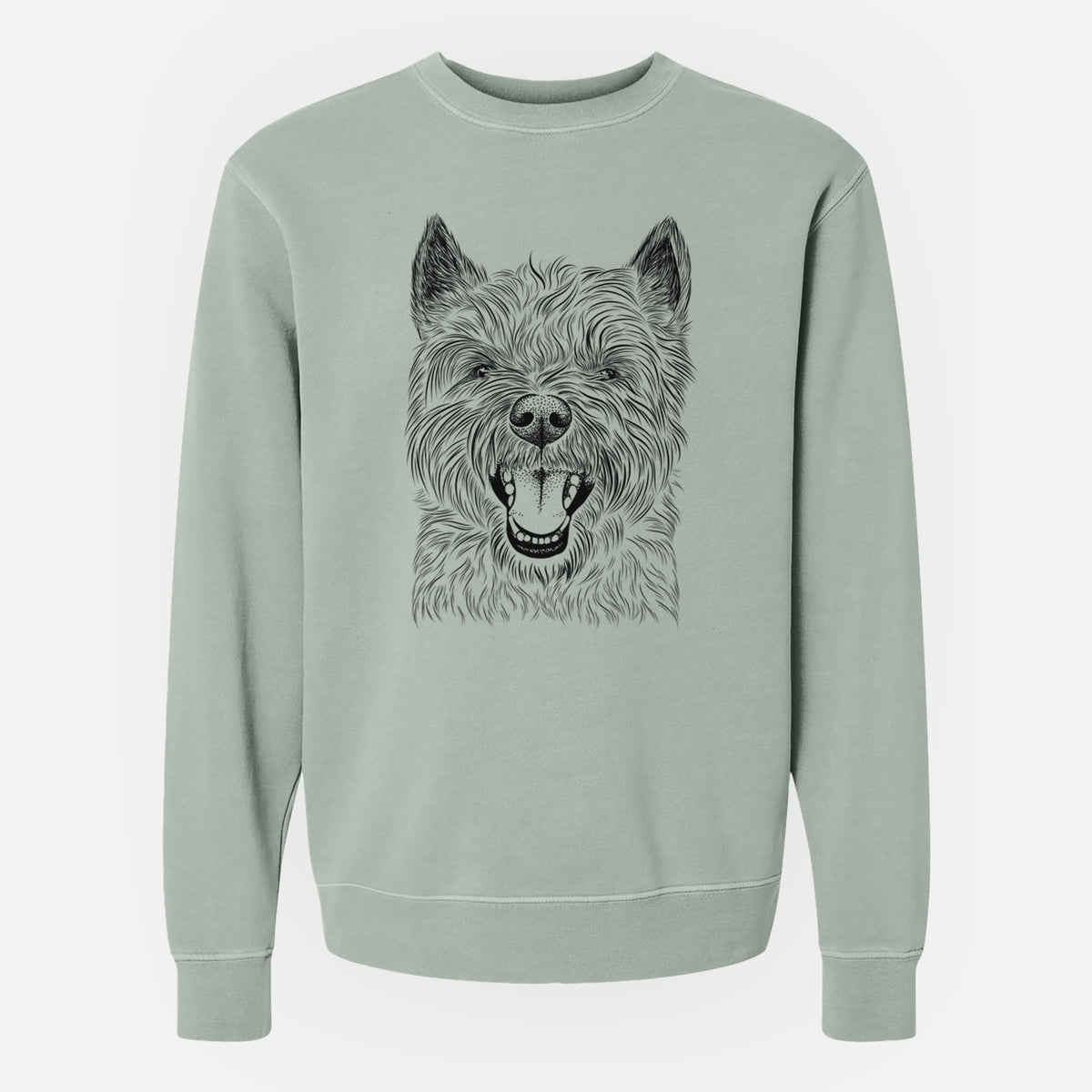 Bare Jeff the Cairn Terrier - Unisex Pigment Dyed Crew Sweatshirt