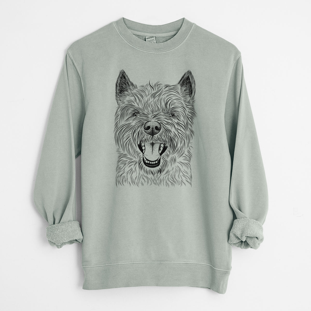 Bare Jeff the Cairn Terrier - Unisex Pigment Dyed Crew Sweatshirt