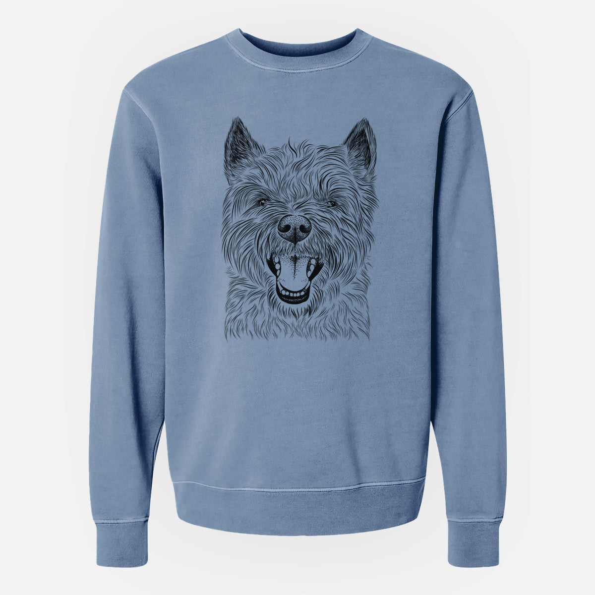 Bare Jeff the Cairn Terrier - Unisex Pigment Dyed Crew Sweatshirt