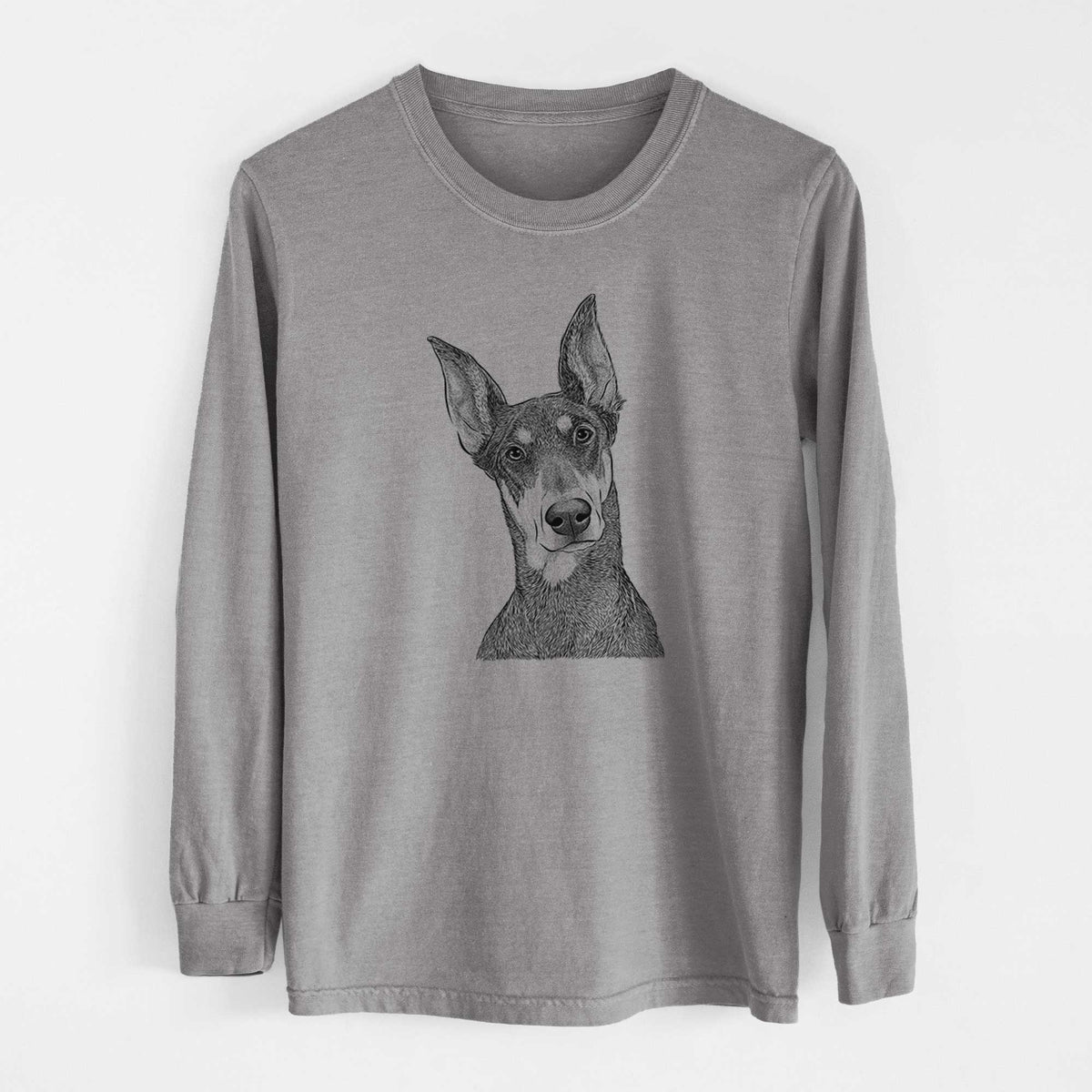 Bare Jenna the Doberman Pinscher - Heavyweight 100% Cotton Long Sleeve