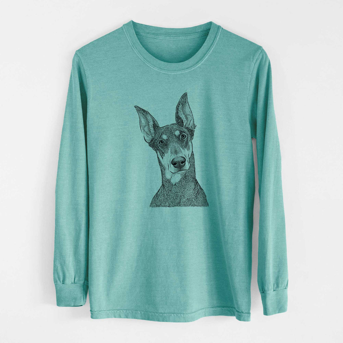 Bare Jenna the Doberman Pinscher - Heavyweight 100% Cotton Long Sleeve
