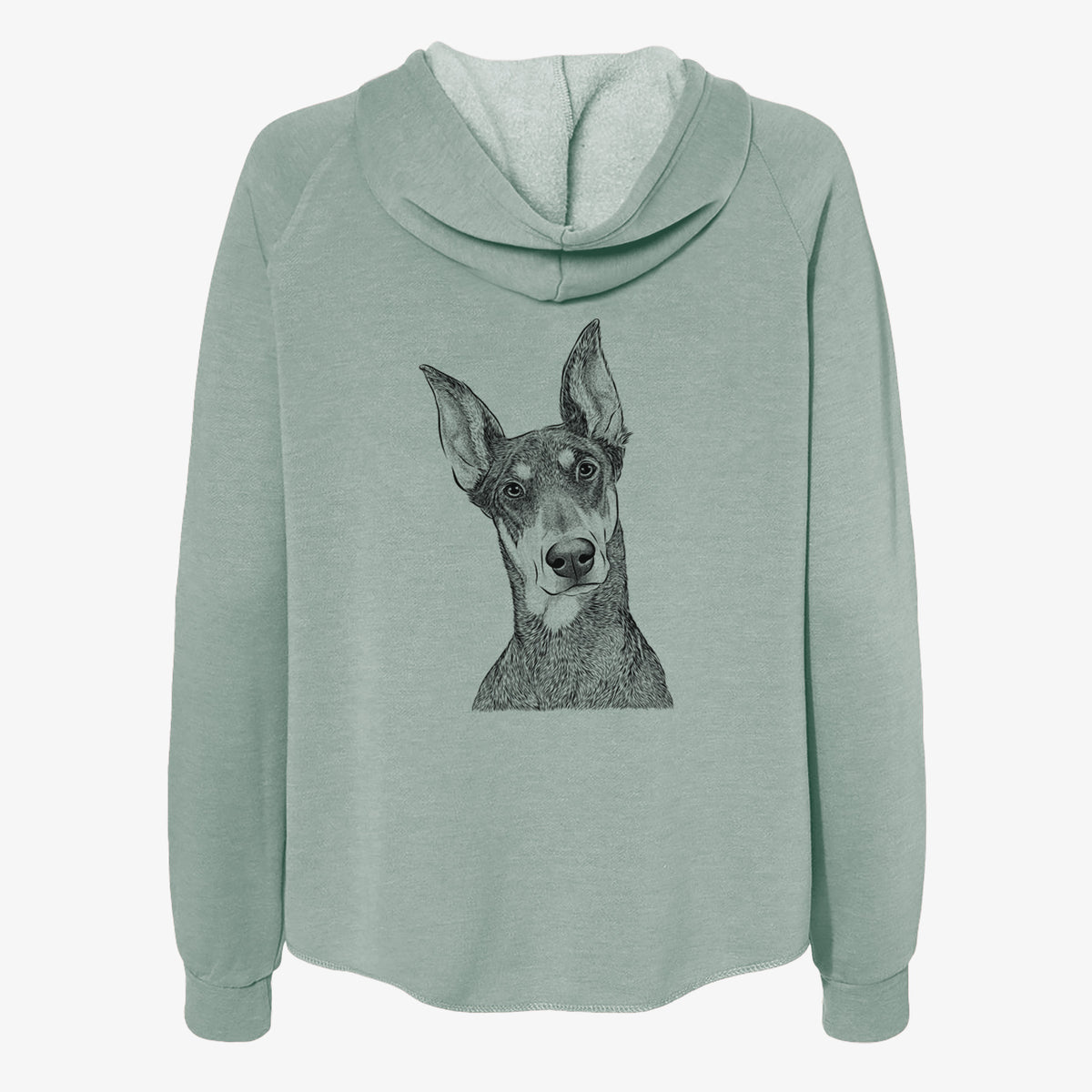 Jenna the Doberman Pinscher - Women's Cali Wave Zip-Up Sweatshirt