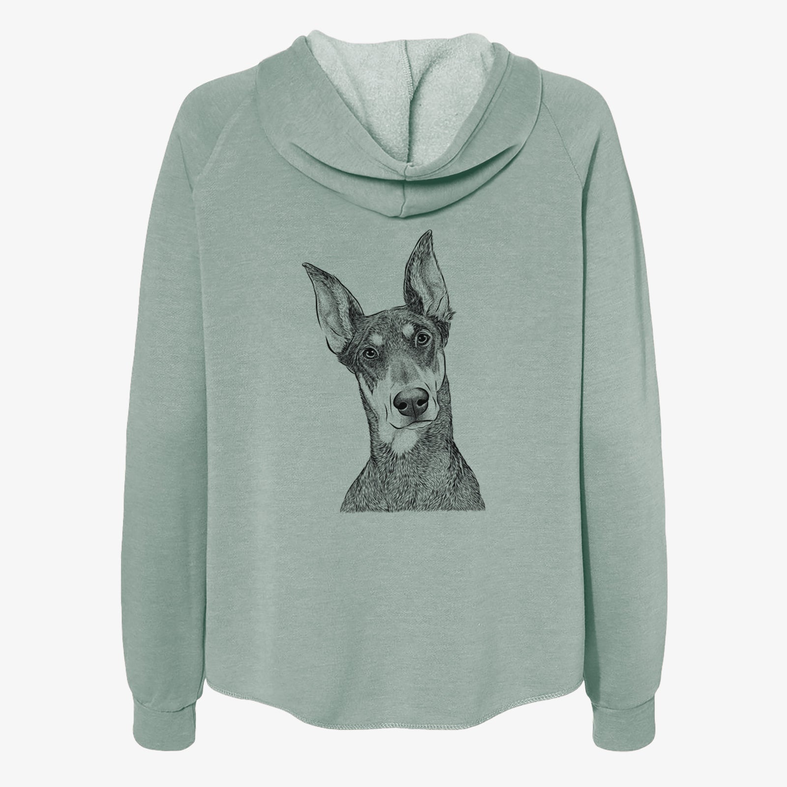 Jenna the Doberman Pinscher - Women's Cali Wave Zip-Up Sweatshirt