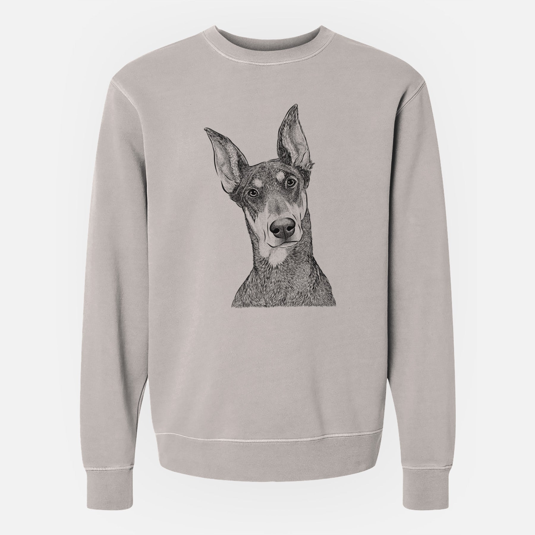 Bare Jenna the Doberman Pinscher - Unisex Pigment Dyed Crew Sweatshirt