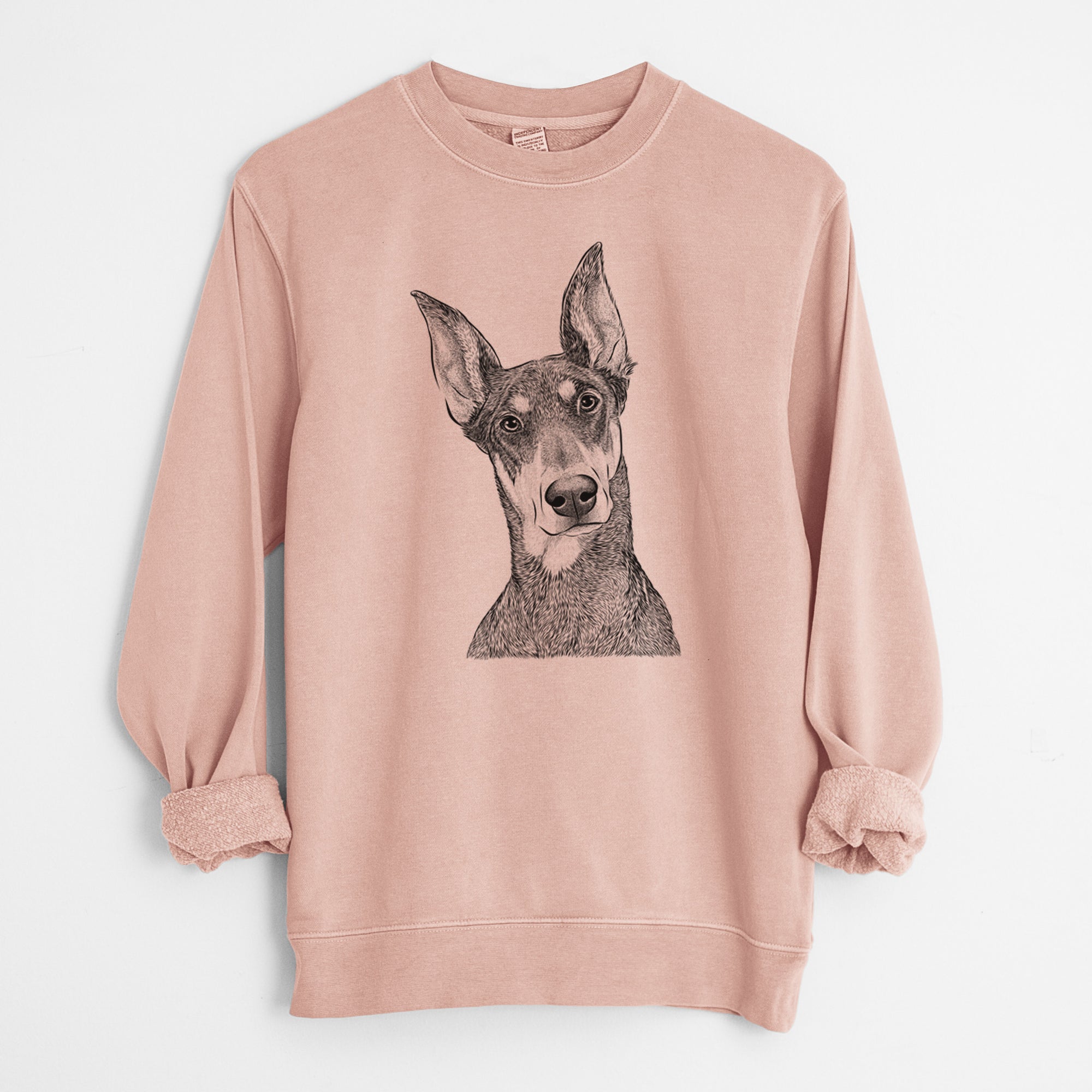 Bare Jenna the Doberman Pinscher - Unisex Pigment Dyed Crew Sweatshirt