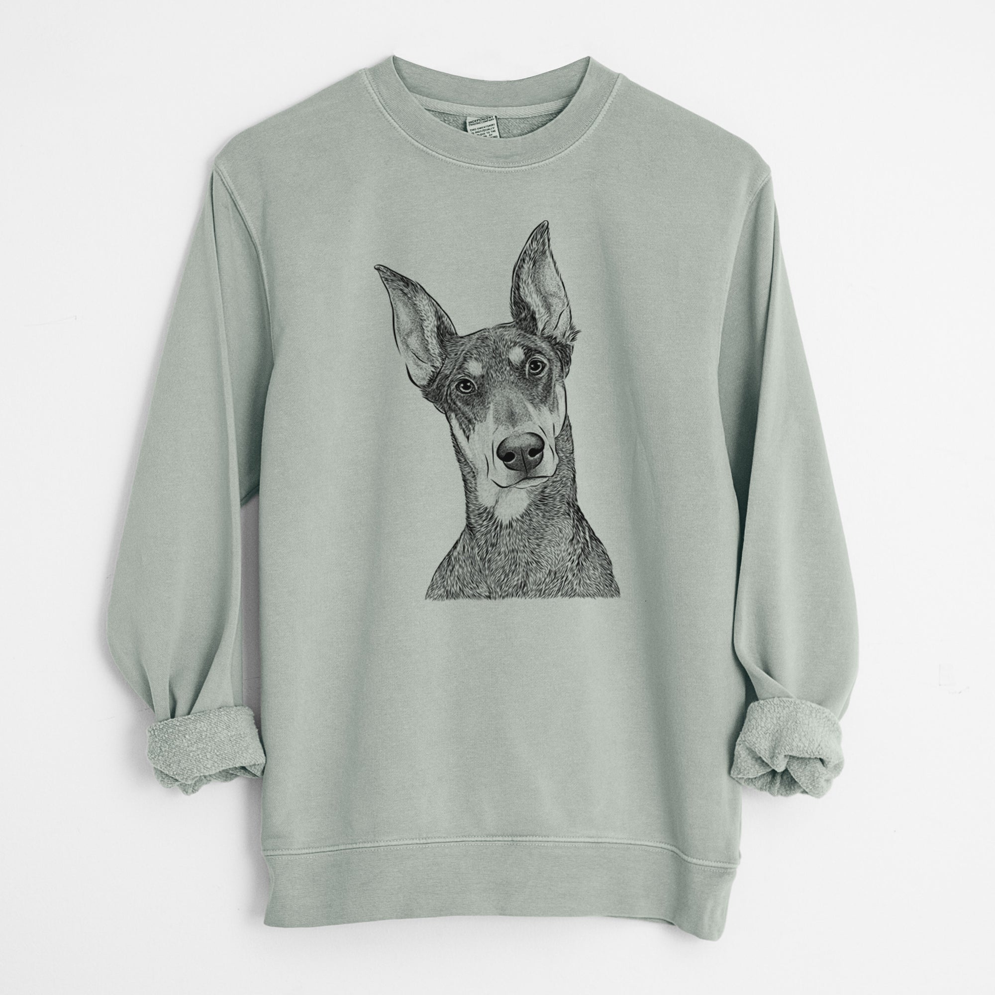 Bare Jenna the Doberman Pinscher - Unisex Pigment Dyed Crew Sweatshirt