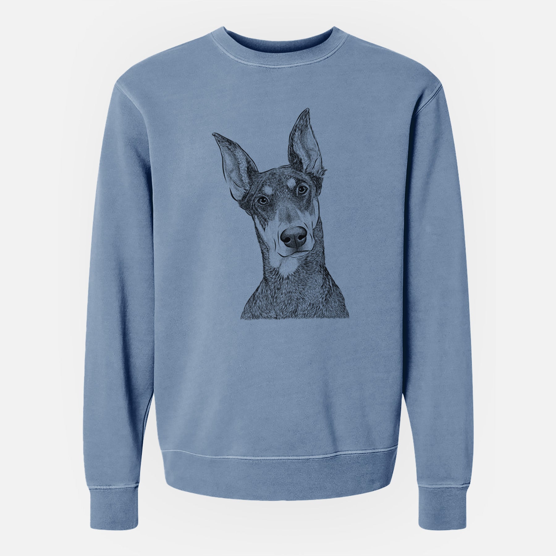 Bare Jenna the Doberman Pinscher - Unisex Pigment Dyed Crew Sweatshirt