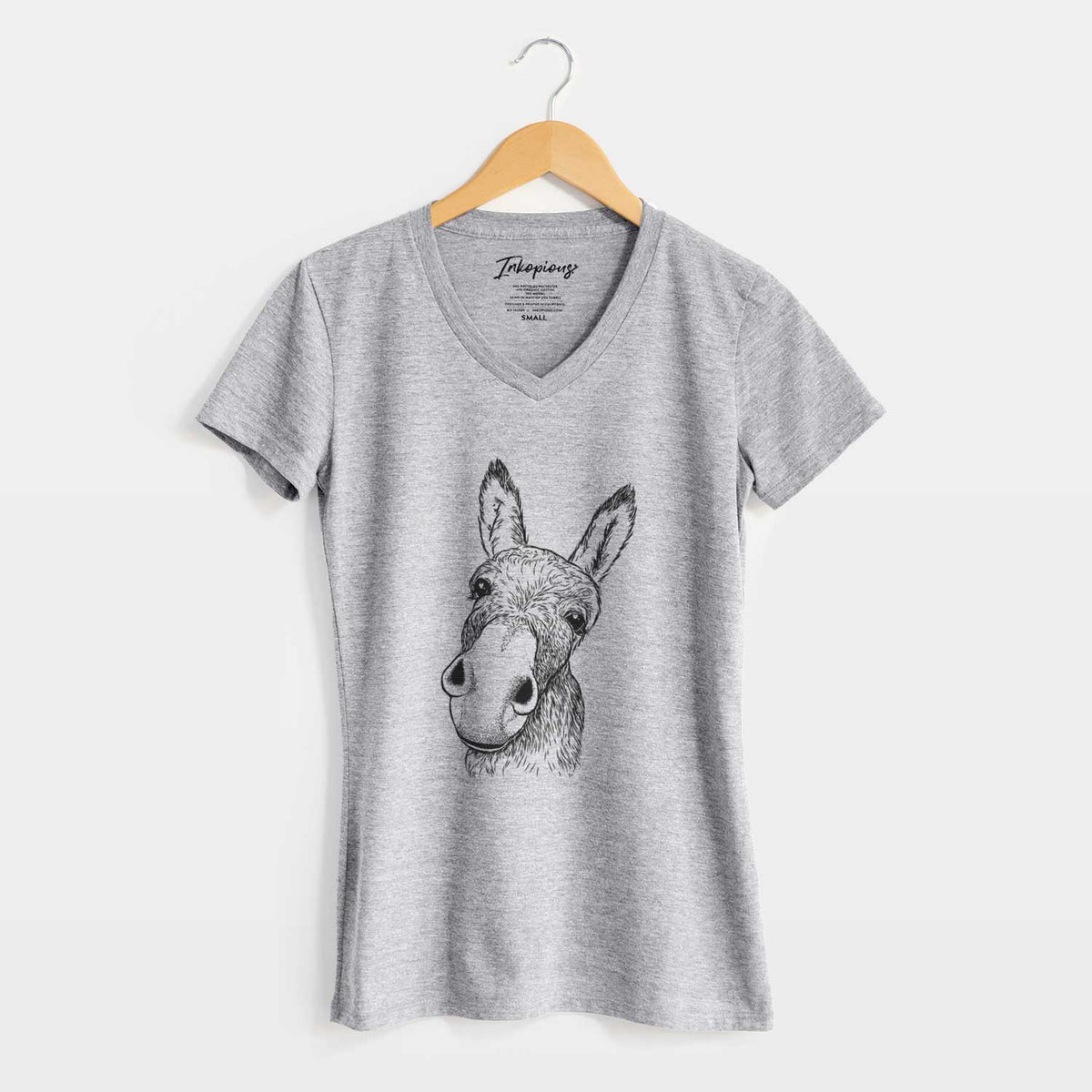 Bare Jenny the Donkey - Women's V-neck Shirt