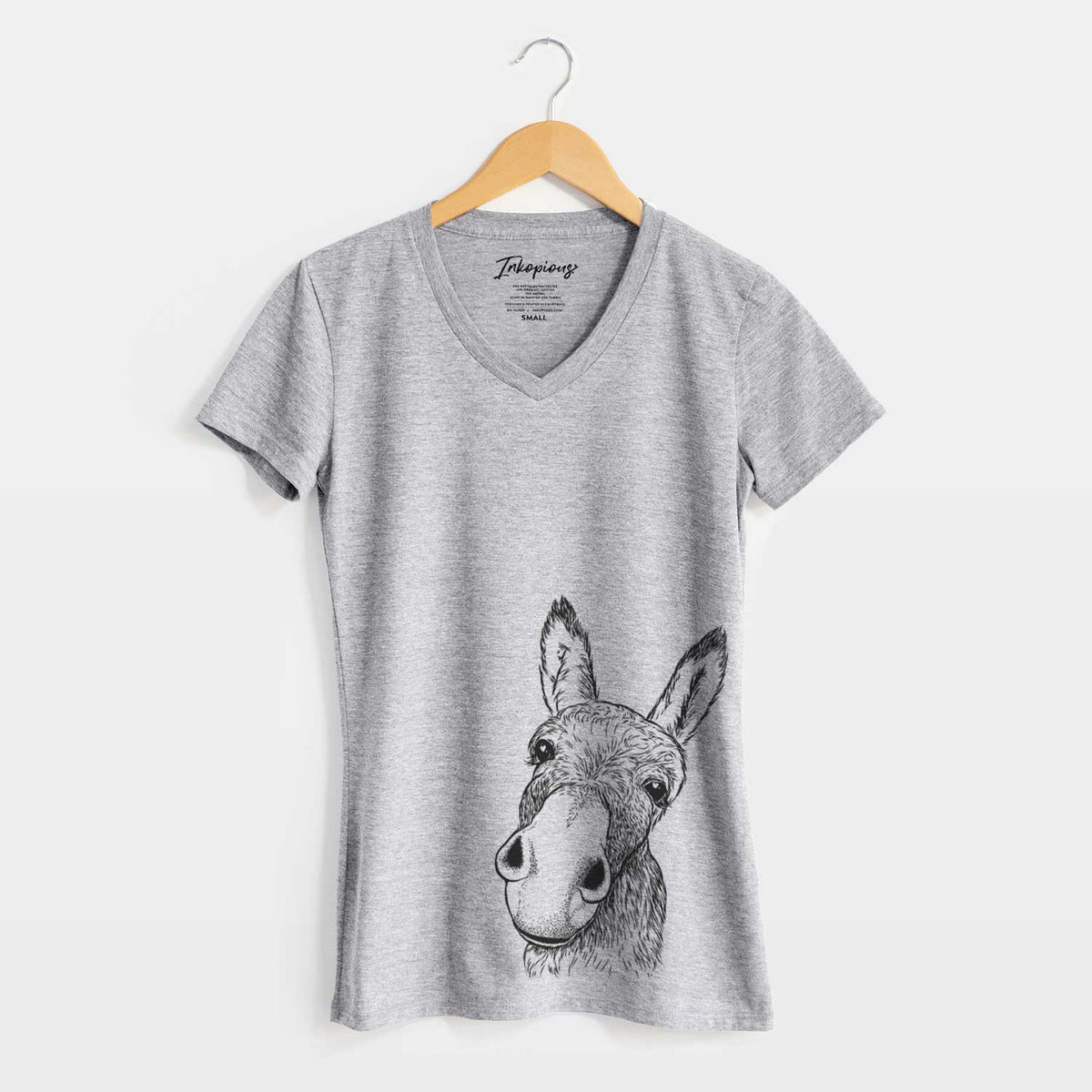 Bare Jenny the Donkey - Women's V-neck Shirt
