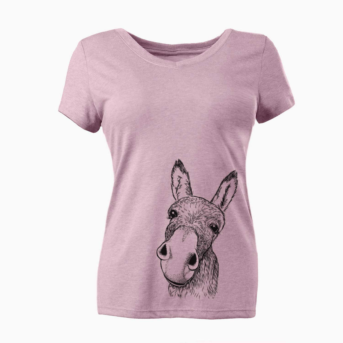 Bare Jenny the Donkey - Women's V-neck Shirt