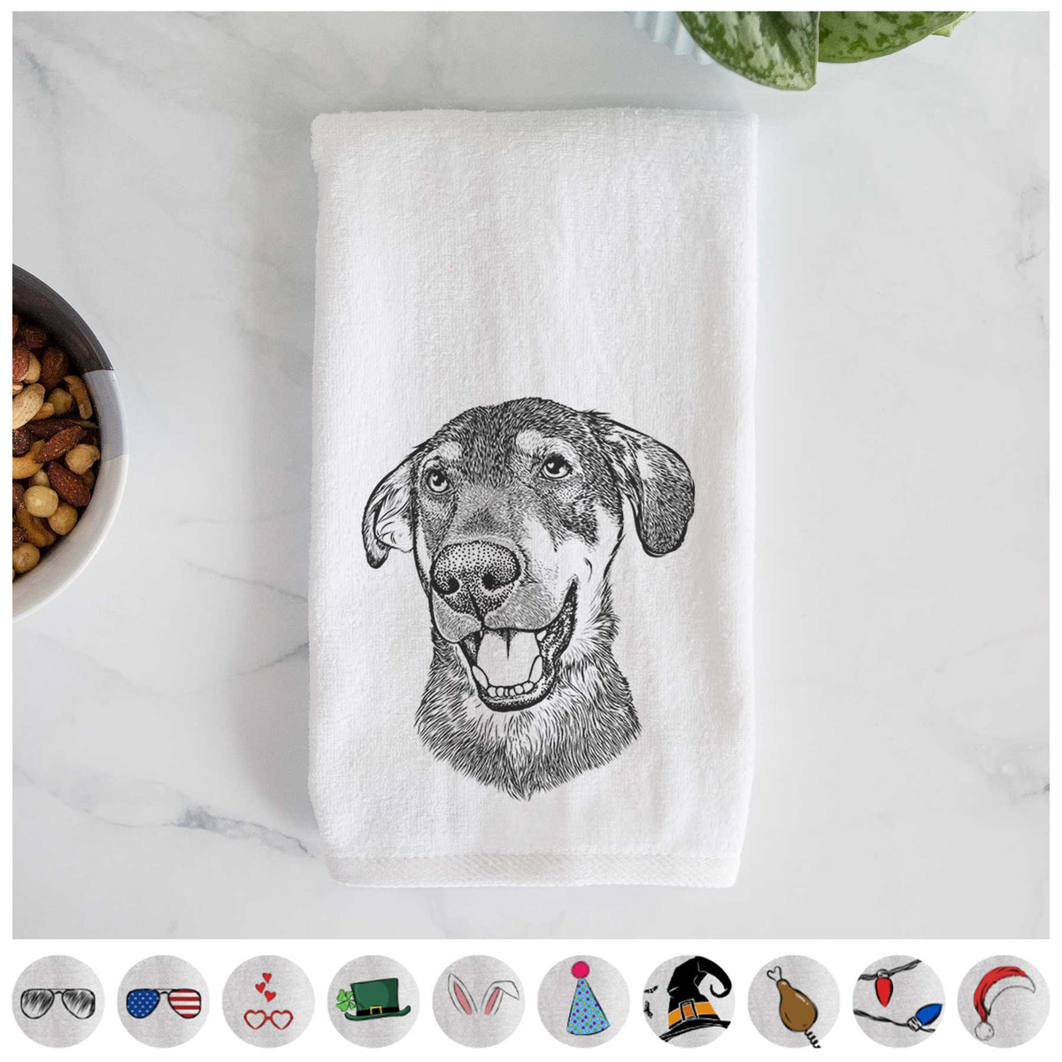 Jet the Mixed Breed Decorative Hand Towel