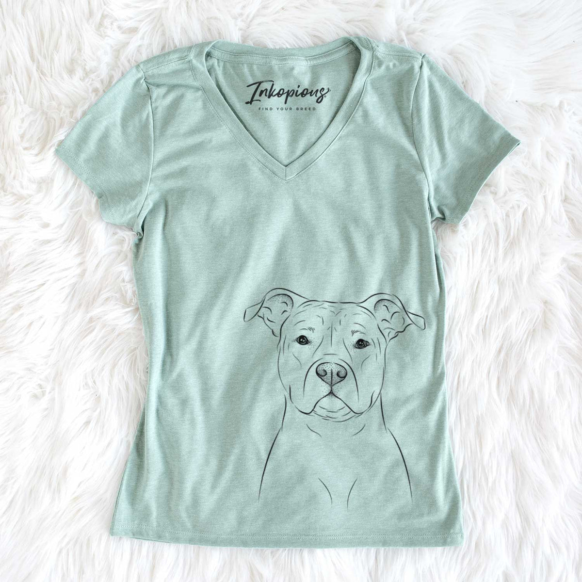 Bare Jethro the American Staffordshire Terrier - Women's V-neck Shirt
