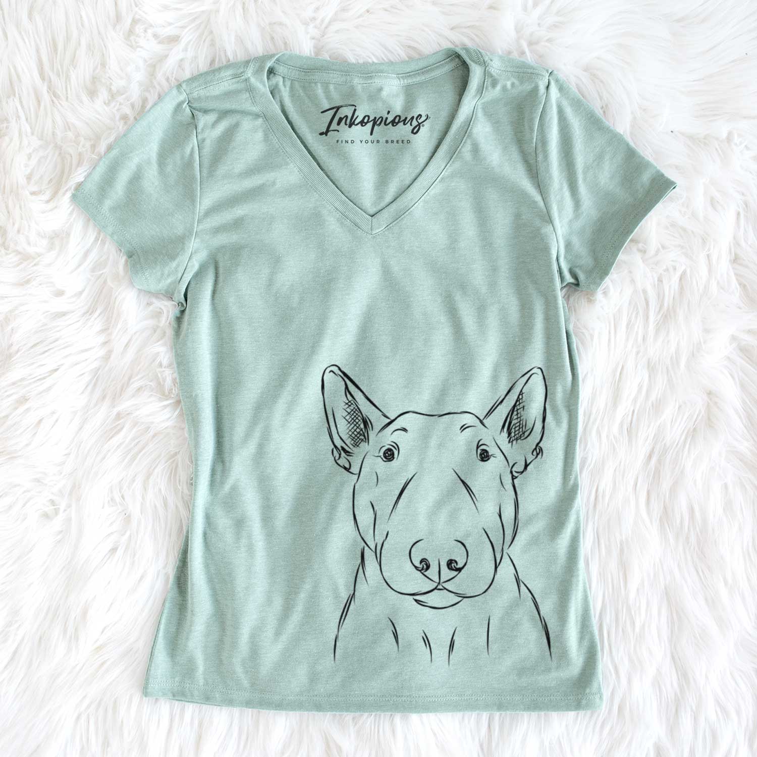 Bare Jett the Bull Terrier - Women's V-neck Shirt