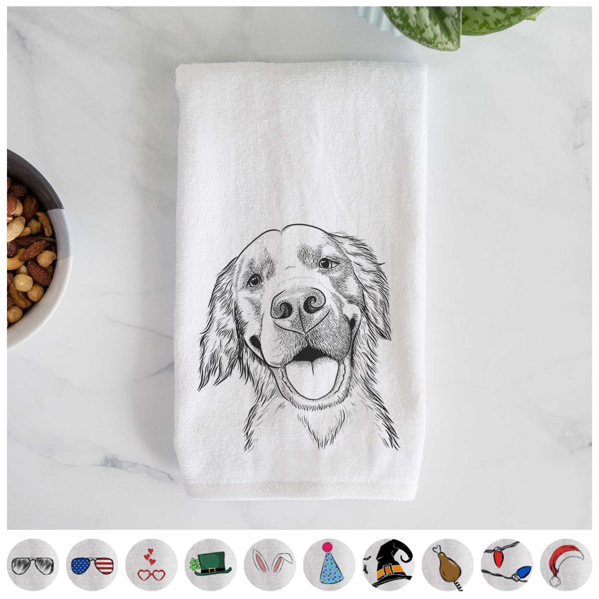 Jordy the Golden Retriever Decorative Hand Towel