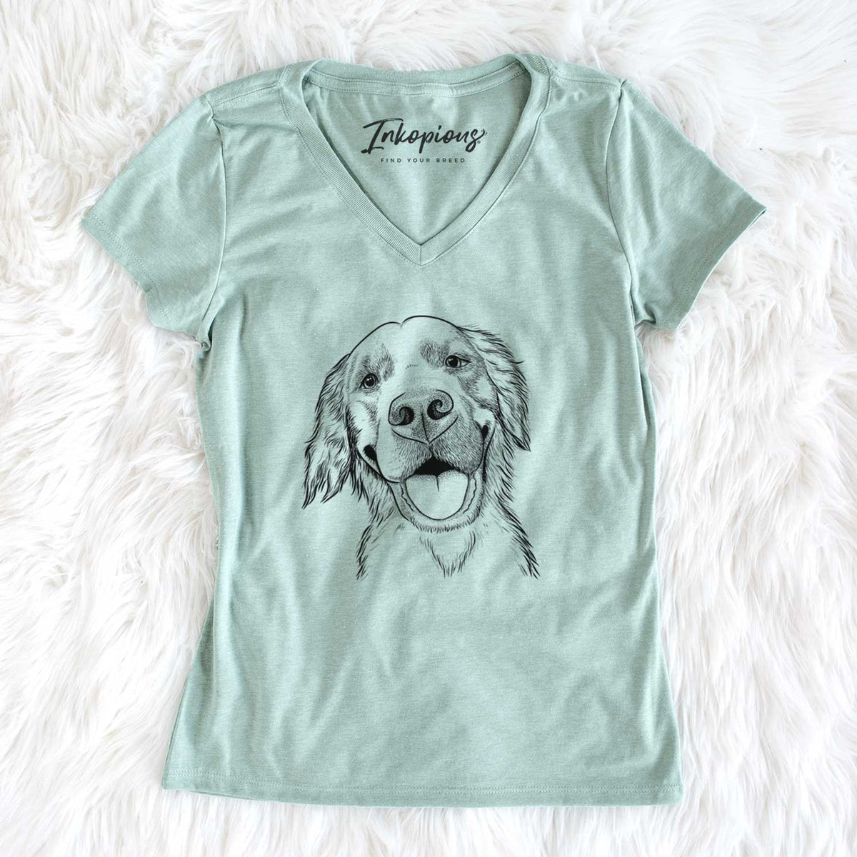 Bare Jordy the Golden Retriever - Women&#39;s V-neck Shirt