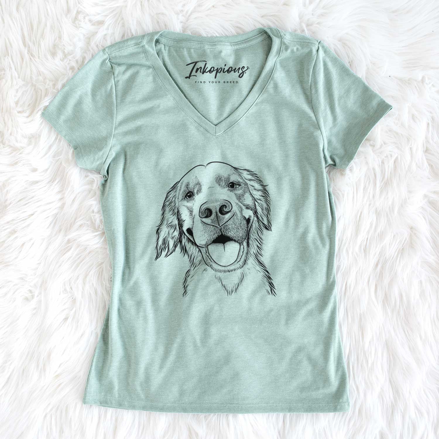 Bare Jordy the Golden Retriever - Women's V-neck Shirt