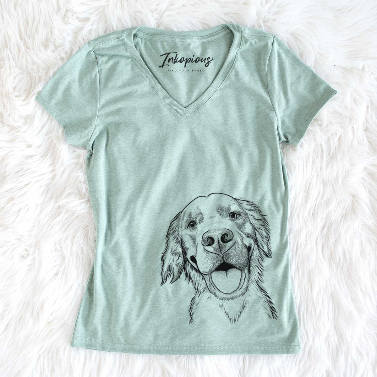 Jordy the Golden Retriever - Women&#39;s V-neck Shirt