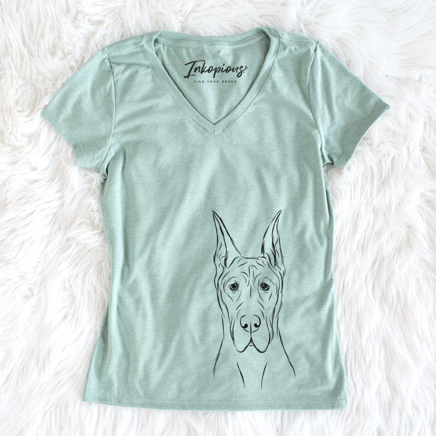 Bare Jude the Great Dane - Women's V-neck Shirt