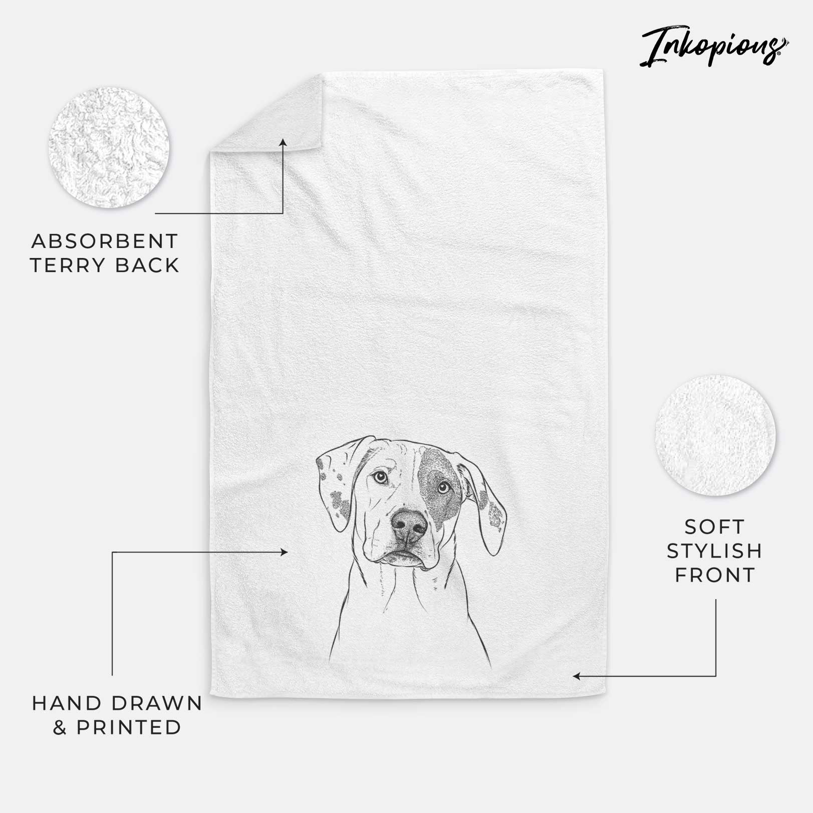 Julio the Dogo Argentino Mix Decorative Hand Towel