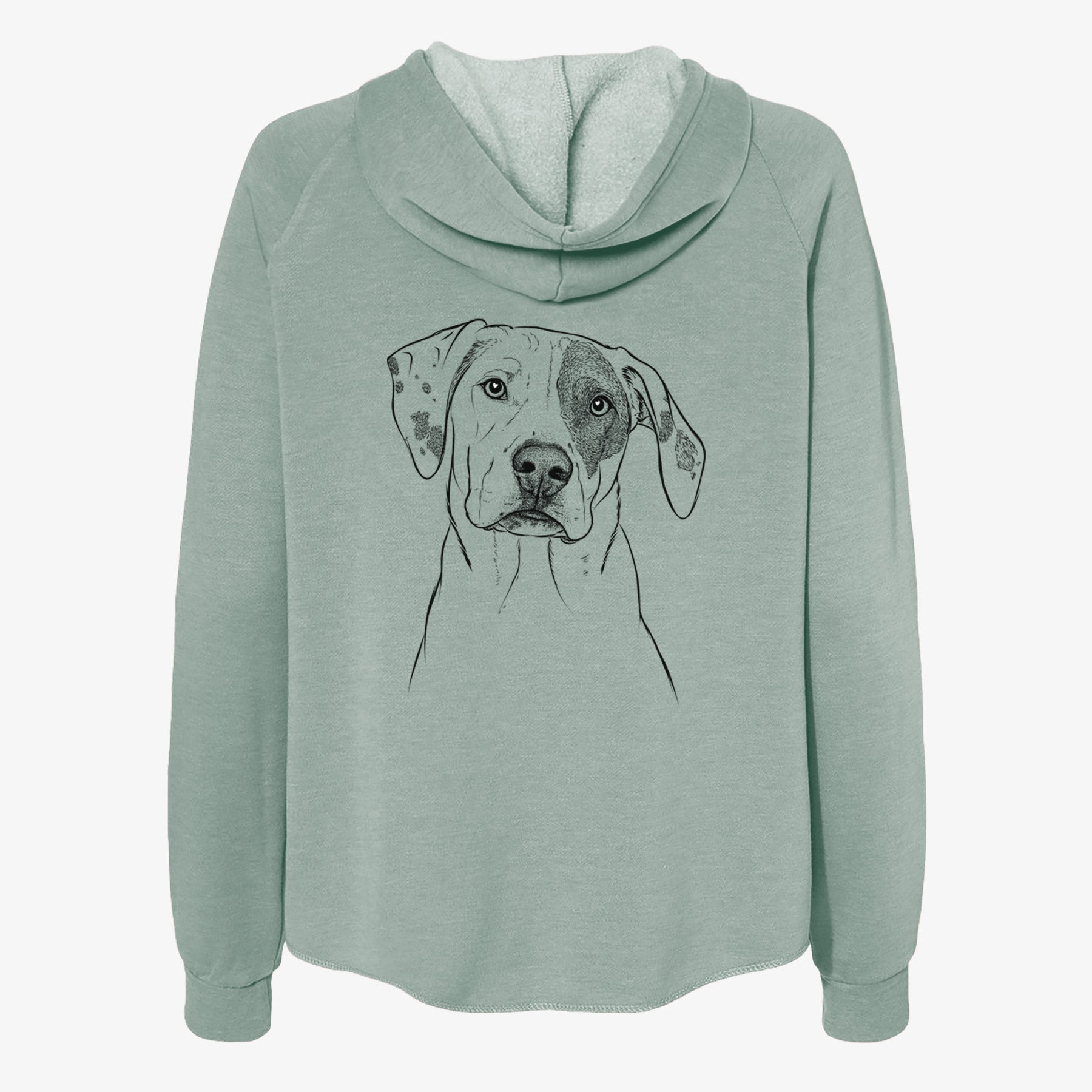 Julio the Dogo Argentino Mix - Women's Cali Wave Zip-Up Sweatshirt