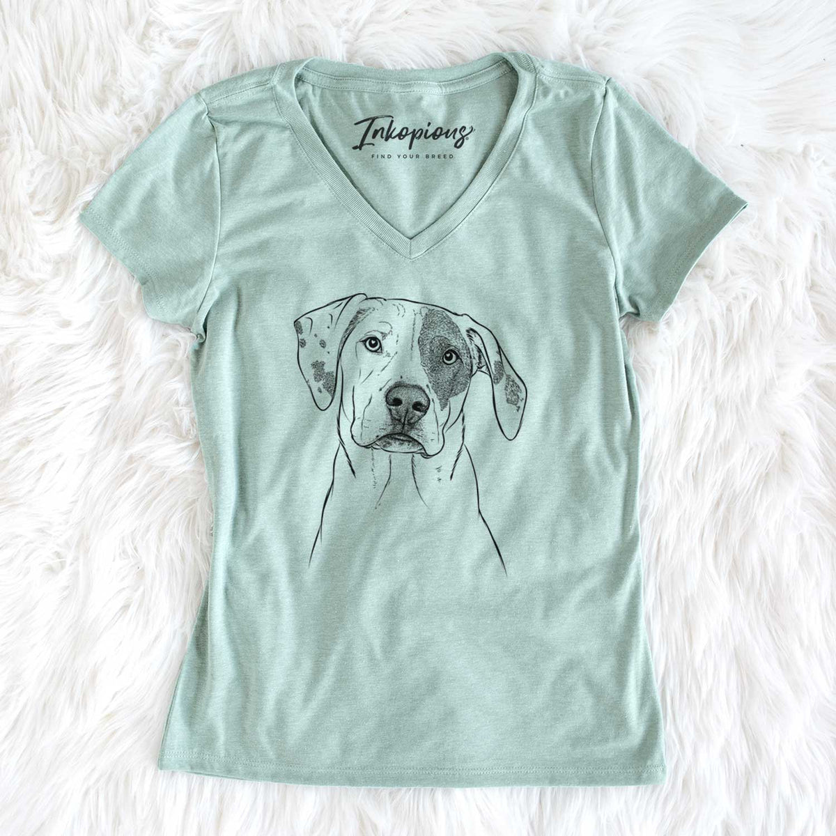 Bare Julio the Dogo Argentino Mix - Women&#39;s V-neck Shirt