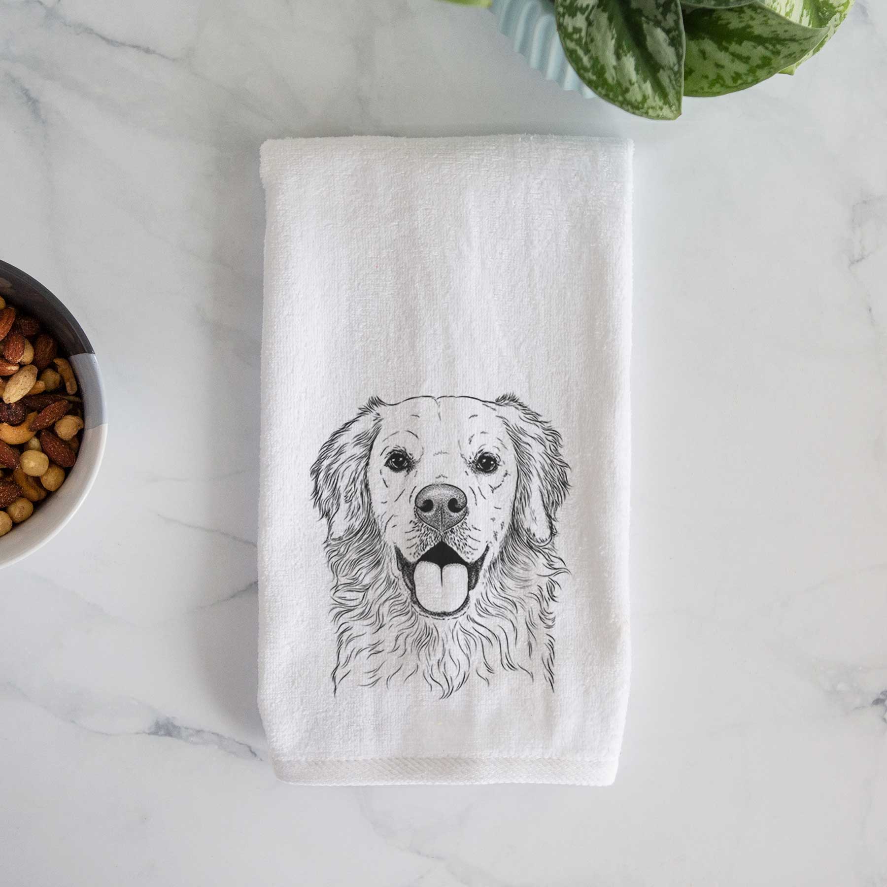 Juniper the Golden Retriever Decorative Hand Towel