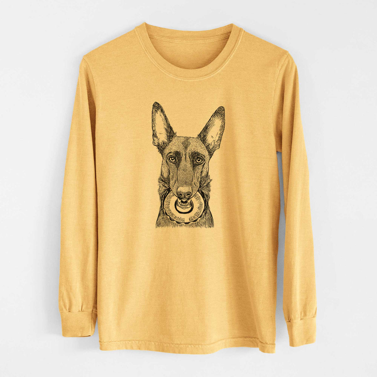 Bare Juno the Belgian Malinois - Heavyweight 100% Cotton Long Sleeve