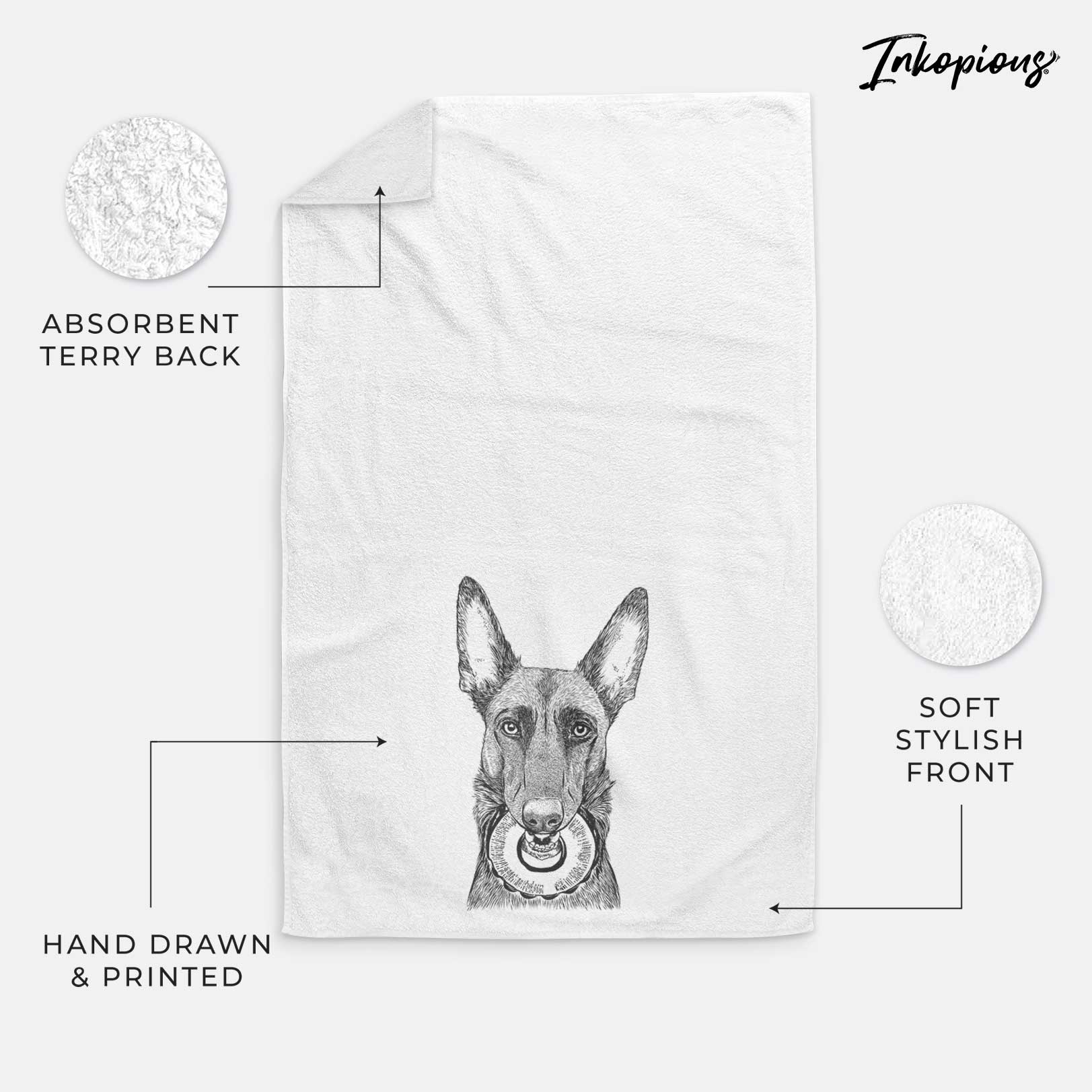 Juno the Belgian Malinois Decorative Hand Towel