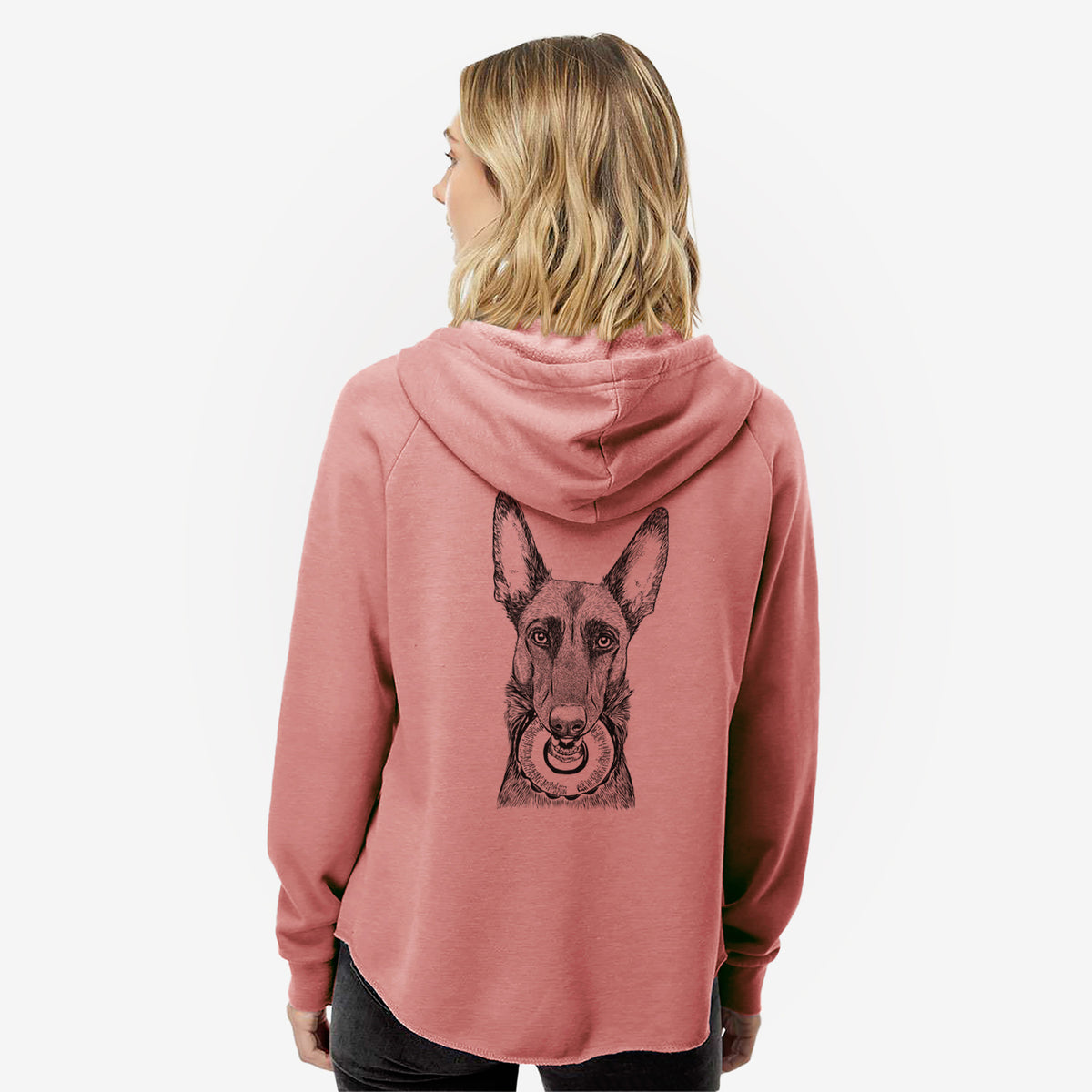 Juno the Belgian Malinois - Women's Cali Wave Zip-Up Sweatshirt