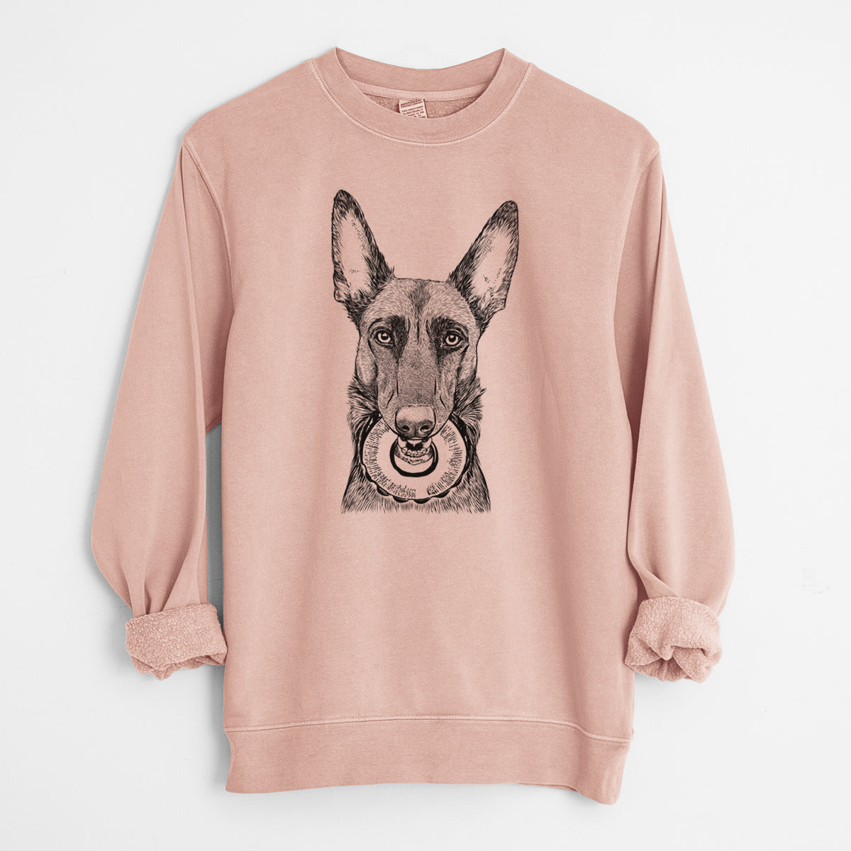 Bare Juno the Belgian Malinois - Unisex Pigment Dyed Crew Sweatshirt