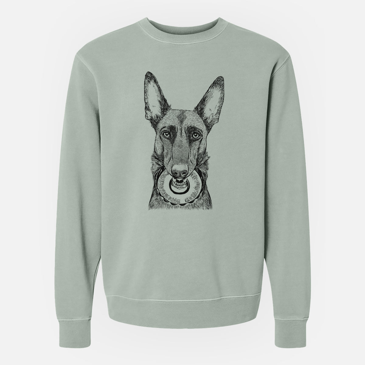 Bare Juno the Belgian Malinois - Unisex Pigment Dyed Crew Sweatshirt