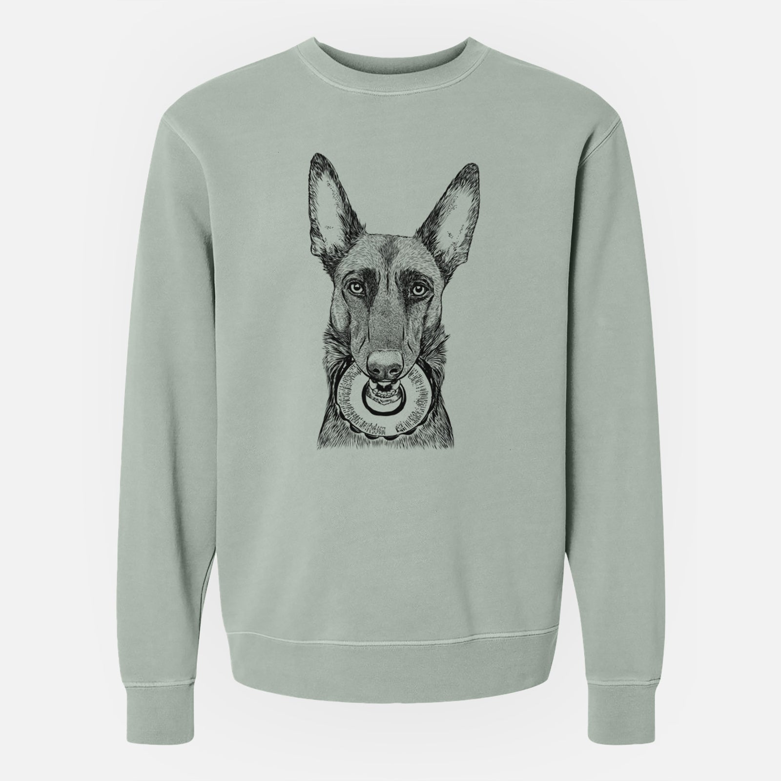 Bare Juno the Belgian Malinois - Unisex Pigment Dyed Crew Sweatshirt