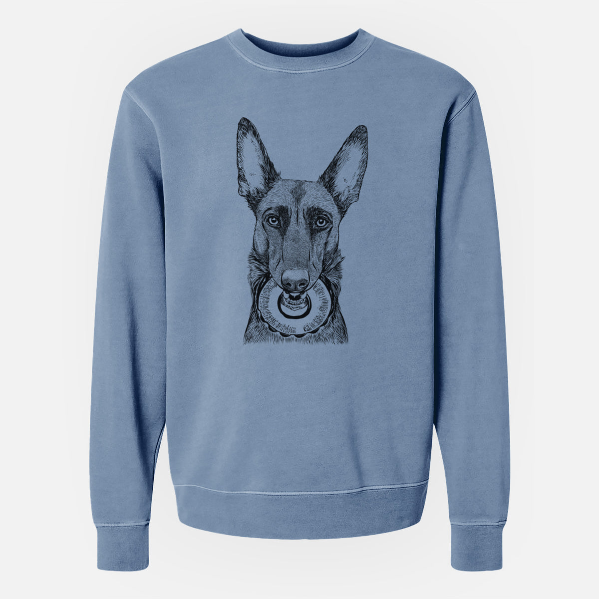 Bare Juno the Belgian Malinois - Unisex Pigment Dyed Crew Sweatshirt