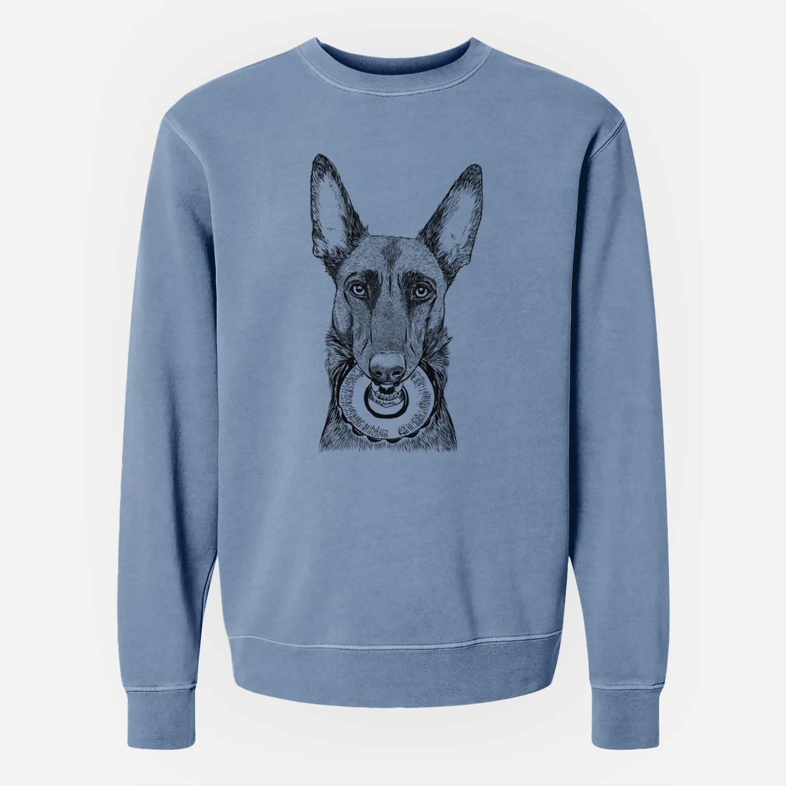 Bare Juno the Belgian Malinois - Unisex Pigment Dyed Crew Sweatshirt