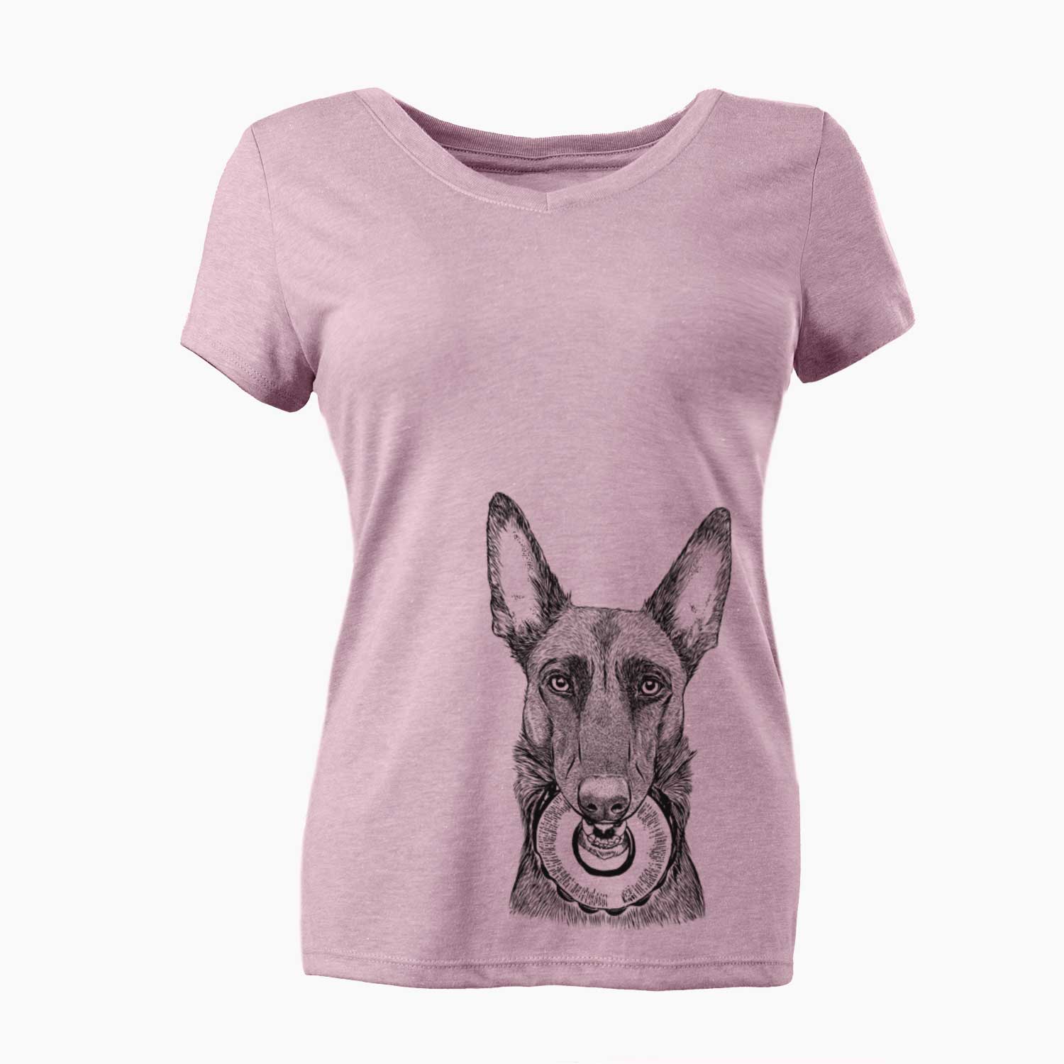 Bare Juno the Belgian Malinois - Women's V-neck Shirt