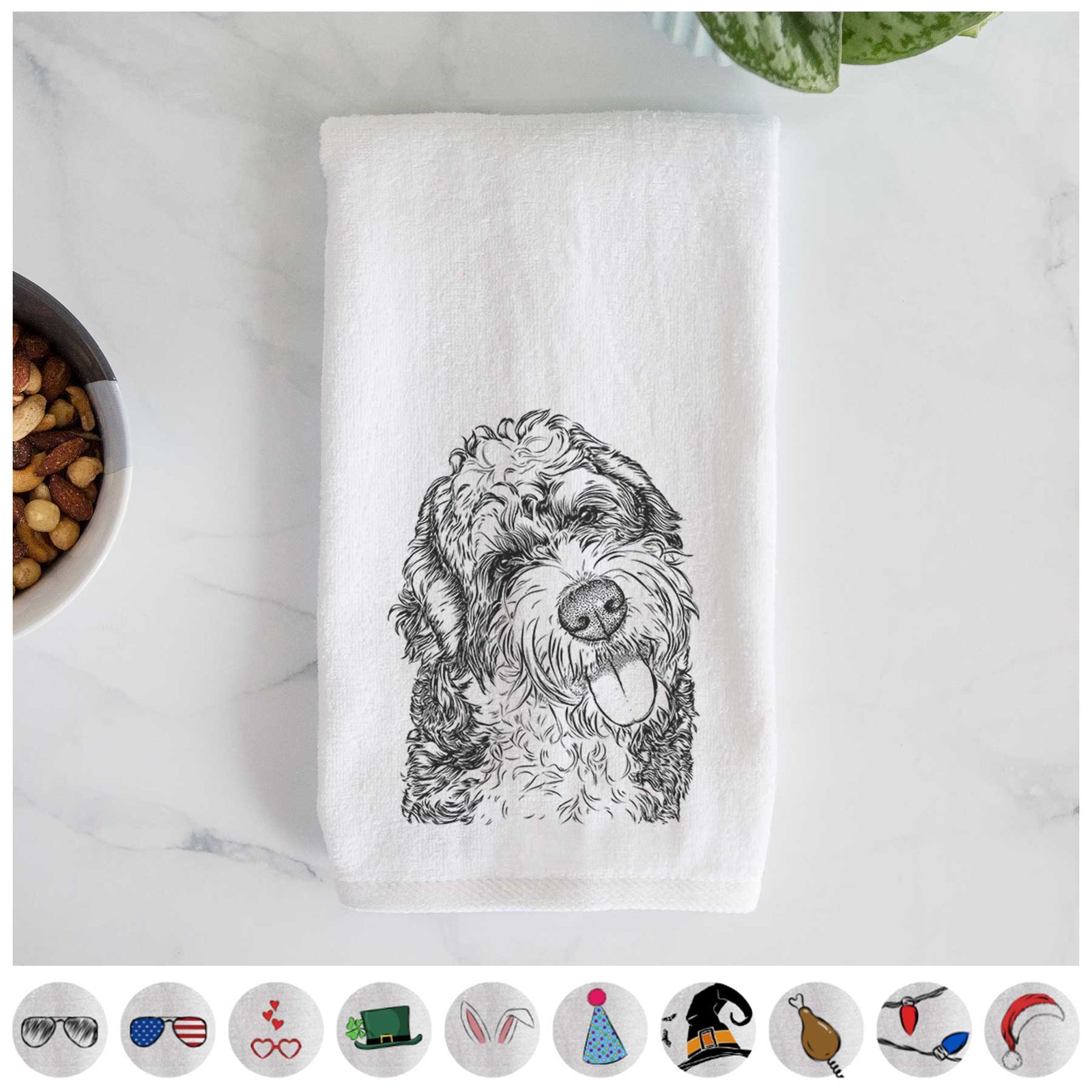 Kaci the Bernedoodle Decorative Hand Towel