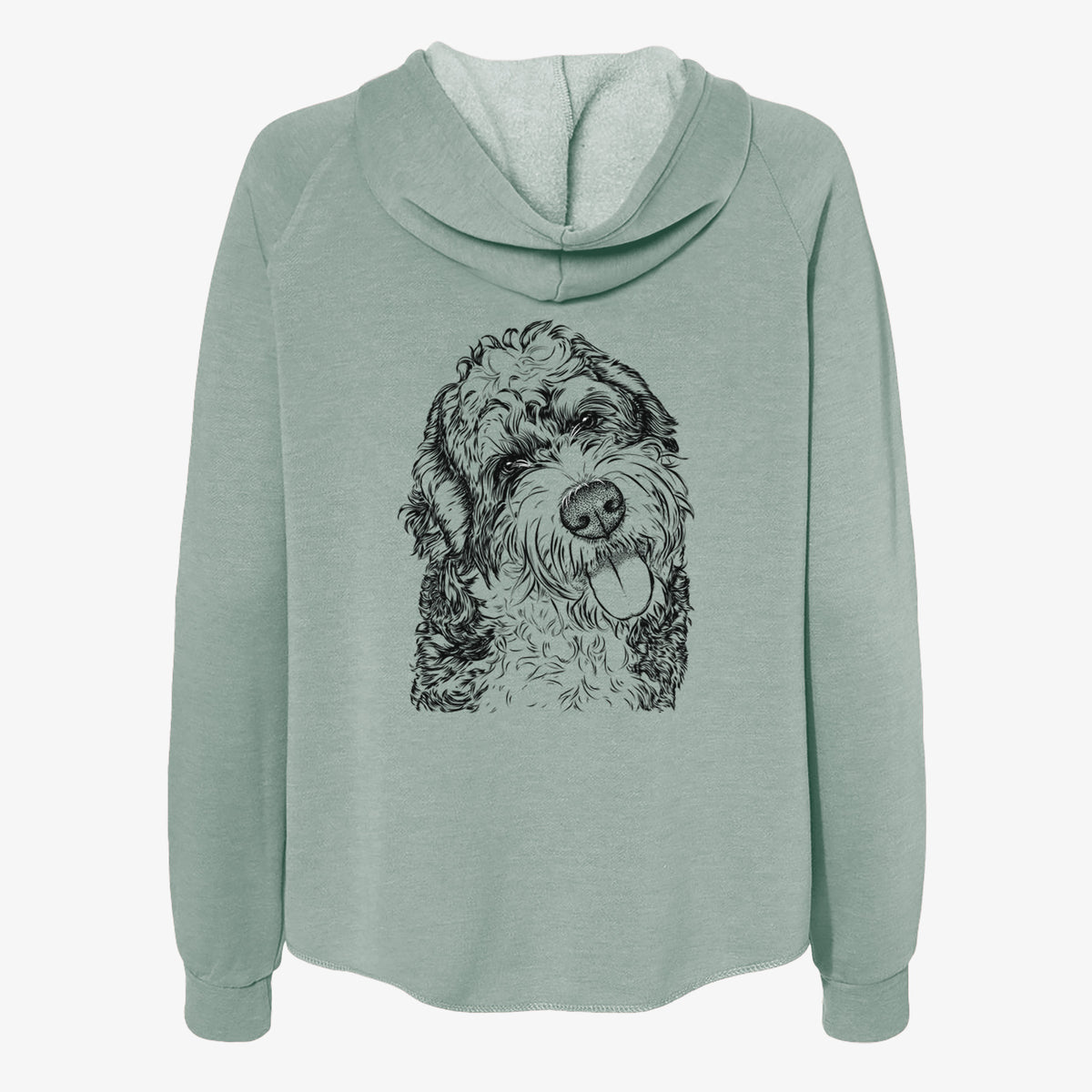 Kaci the Bernedoodle - Women's Cali Wave Zip-Up Sweatshirt