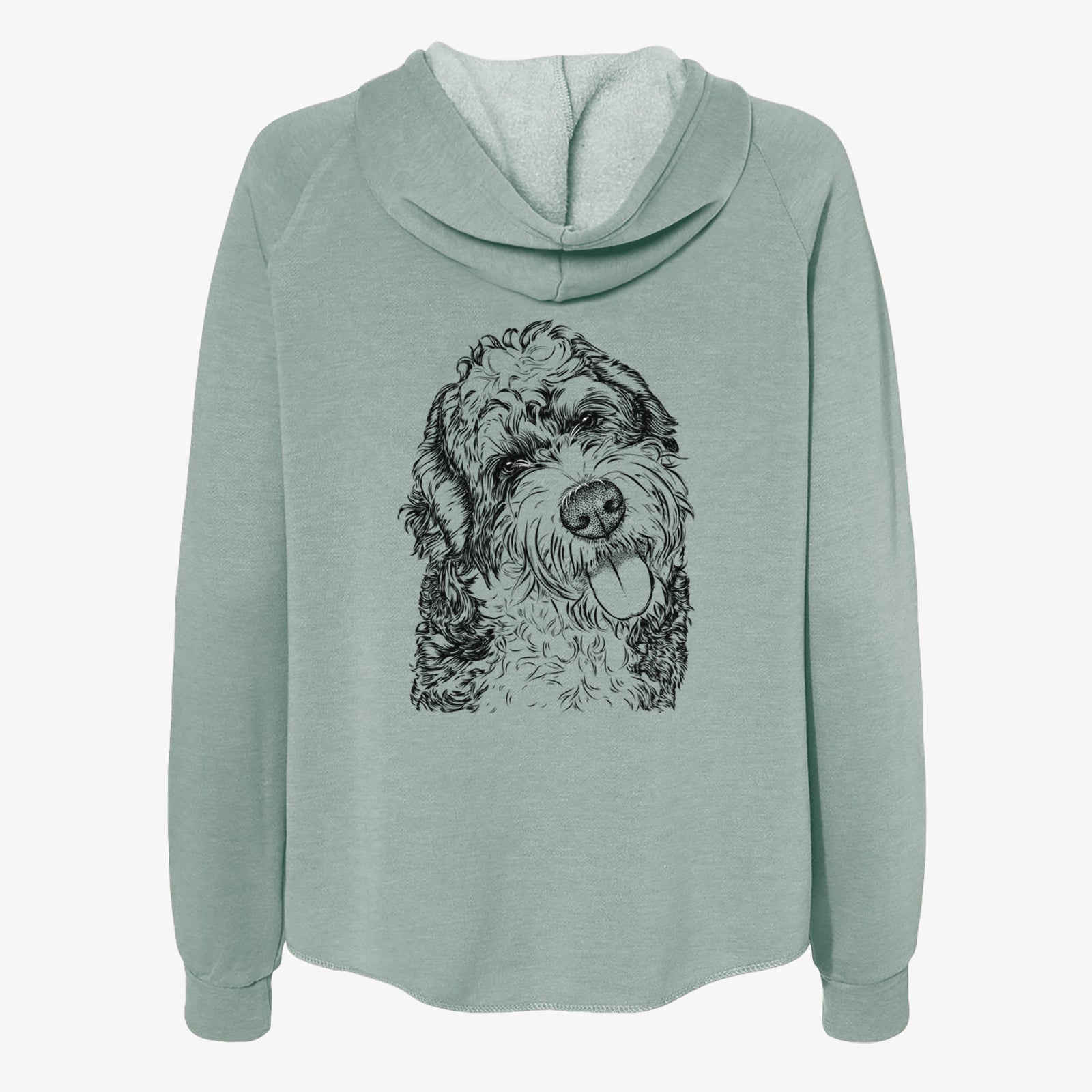 Kaci the Bernedoodle - Women's Cali Wave Zip-Up Sweatshirt