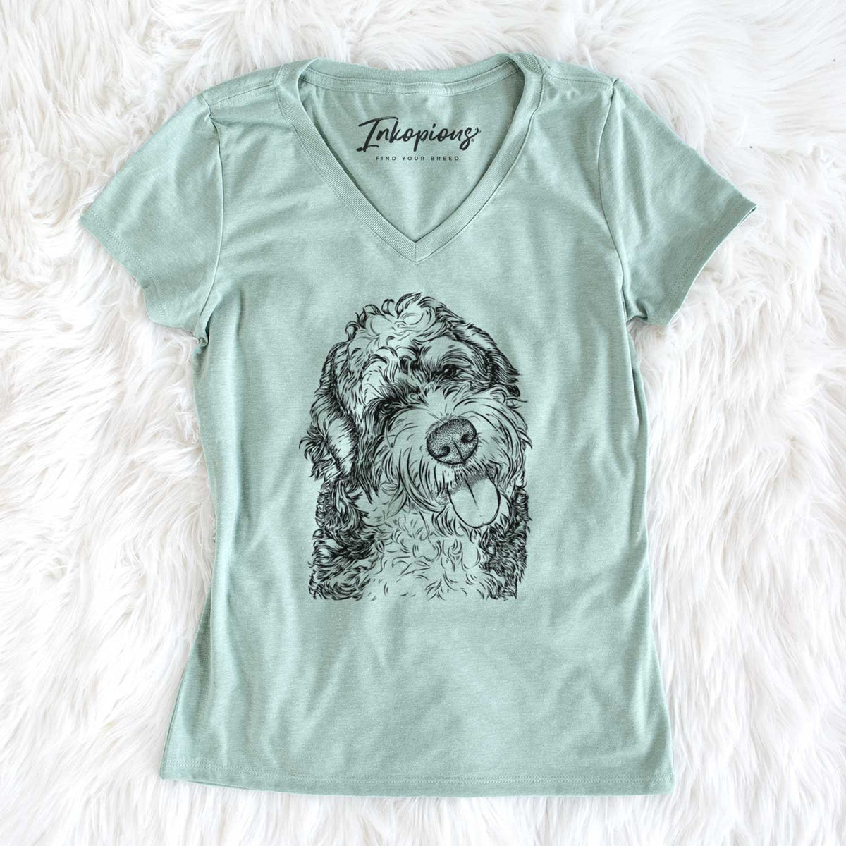 Bare Kaci the Bernedoodle - Women's V-neck Shirt