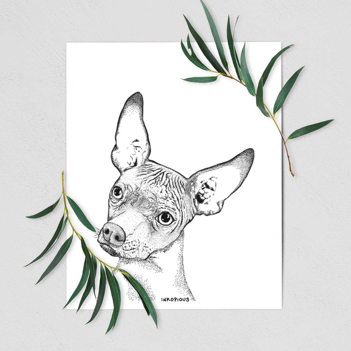 Kahlo the Xoloitzcuintli Art Print