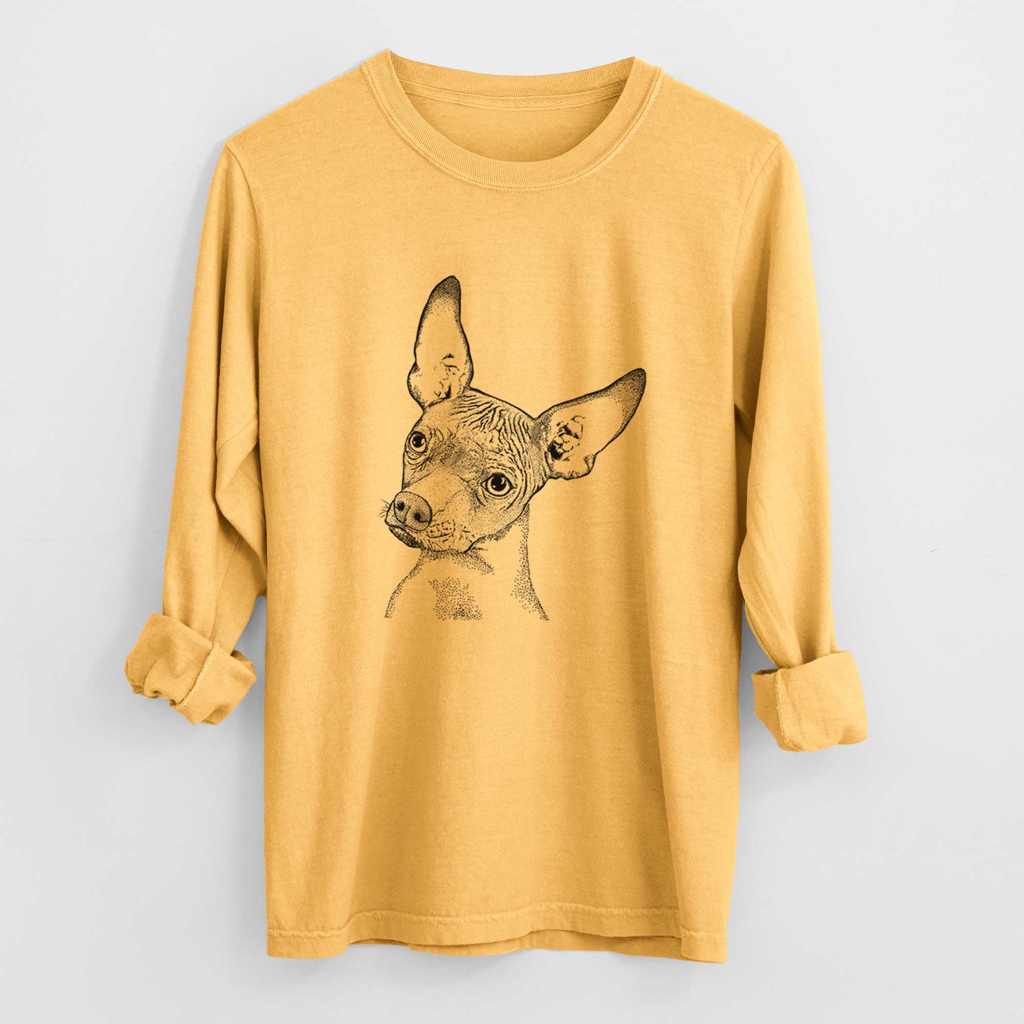 Bare Kahlo the Xoloitzcuintli - Heavyweight 100% Cotton Long Sleeve