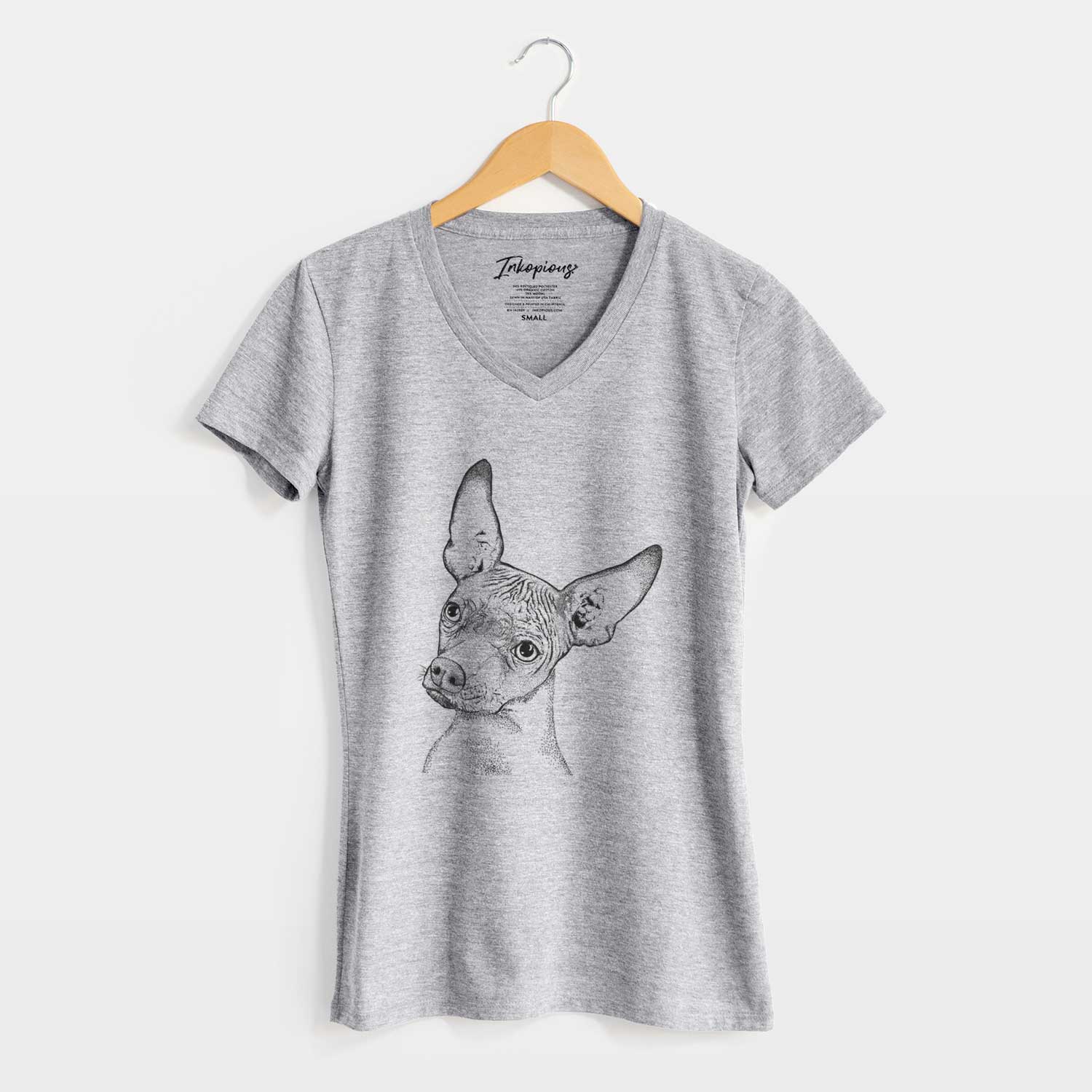 Bare Kahlo the Xoloitzcuintli - Women's V-neck Shirt