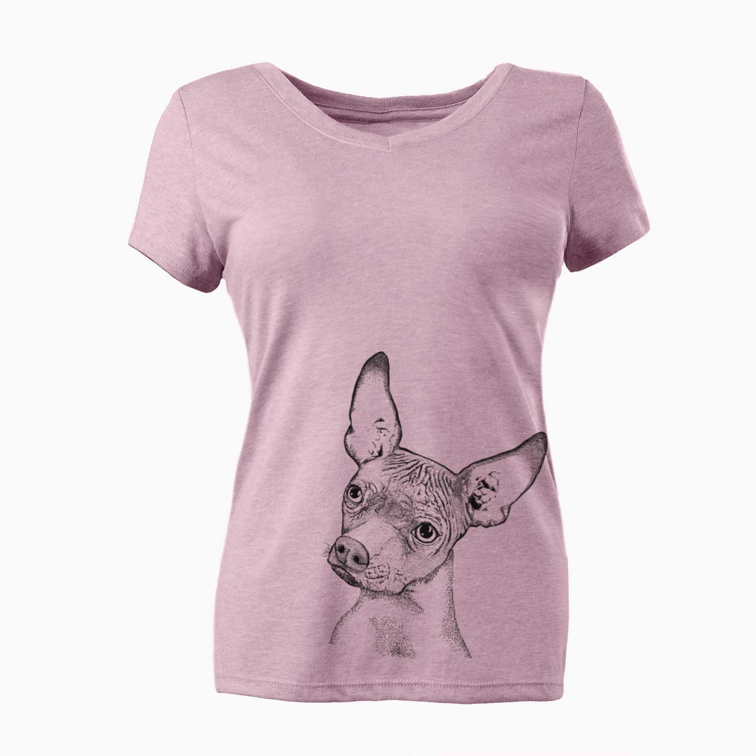 Bare Kahlo the Xoloitzcuintli - Women's V-neck Shirt