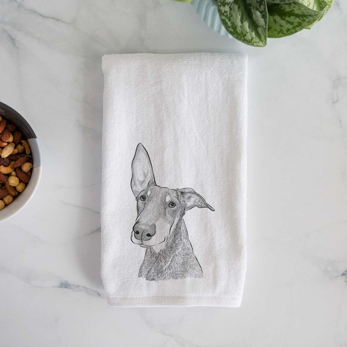 Kain the Doberman Pinscher Decorative Hand Towel