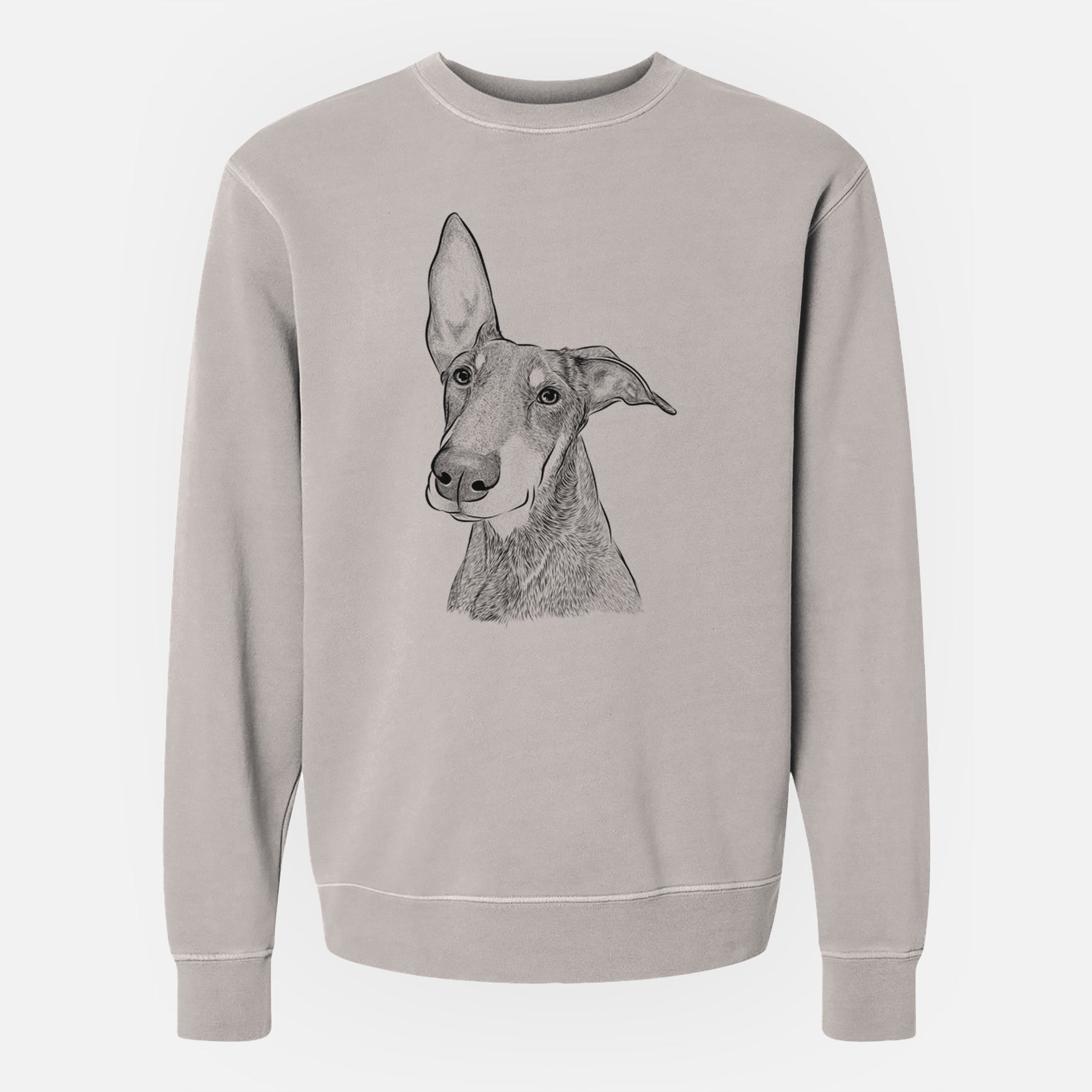 Bare Kain the Doberman Pinscher - Unisex Pigment Dyed Crew Sweatshirt