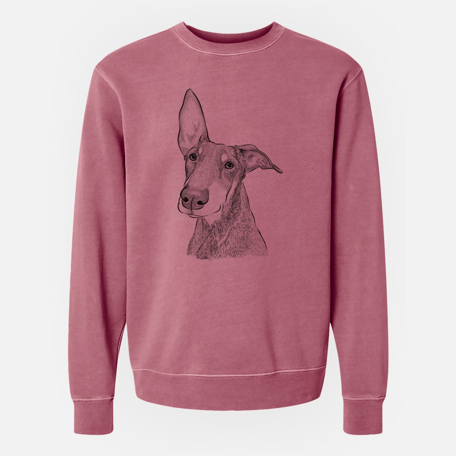 Bare Kain the Doberman Pinscher - Unisex Pigment Dyed Crew Sweatshirt