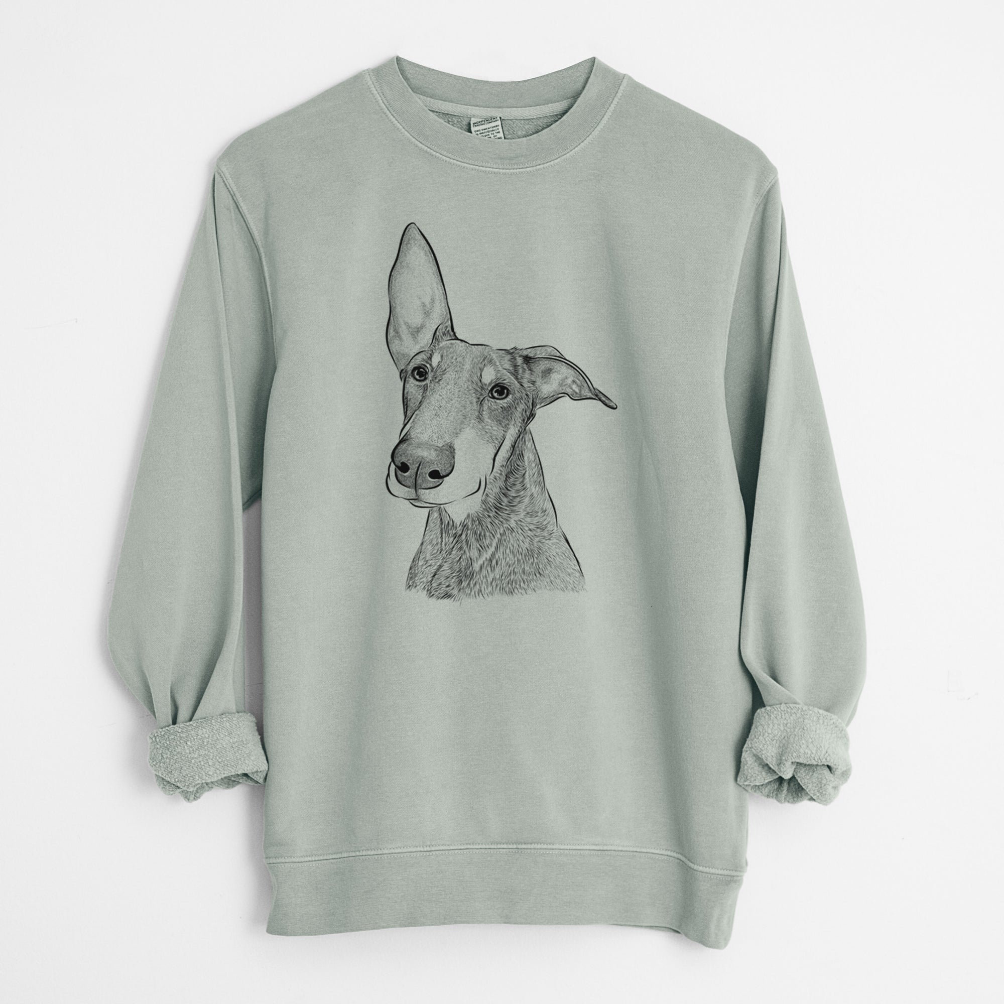 Bare Kain the Doberman Pinscher - Unisex Pigment Dyed Crew Sweatshirt