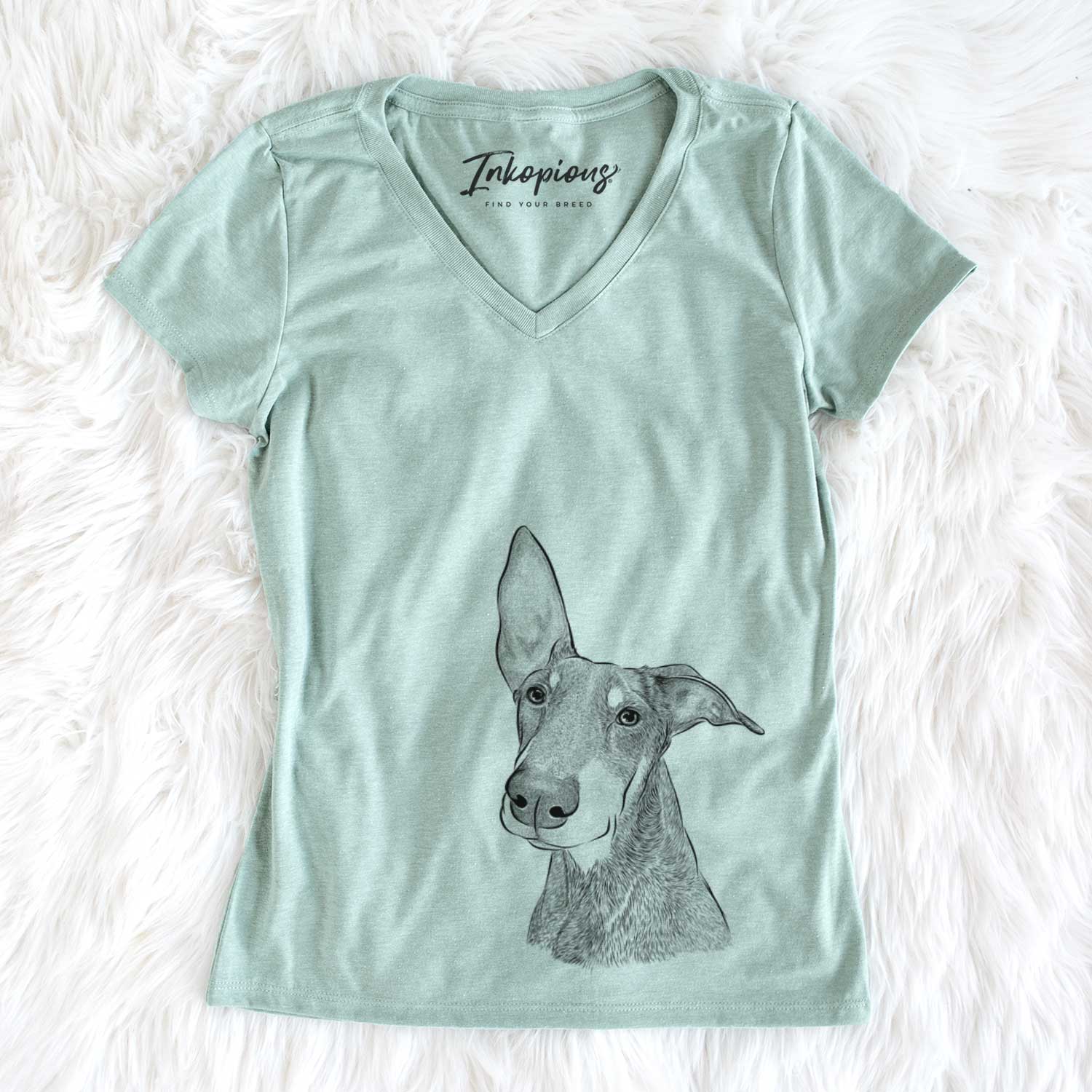 Bare Kain the Doberman Pinscher - Women's V-neck Shirt