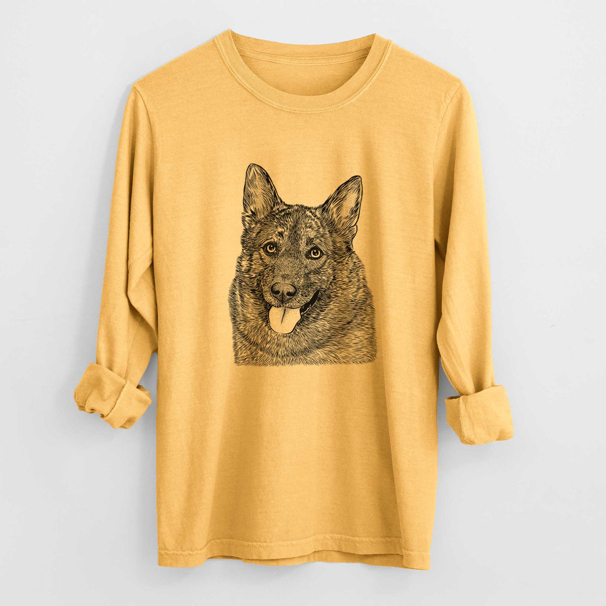 Bare Kasia the Norwegian Elkhound - Heavyweight 100% Cotton Long Sleeve